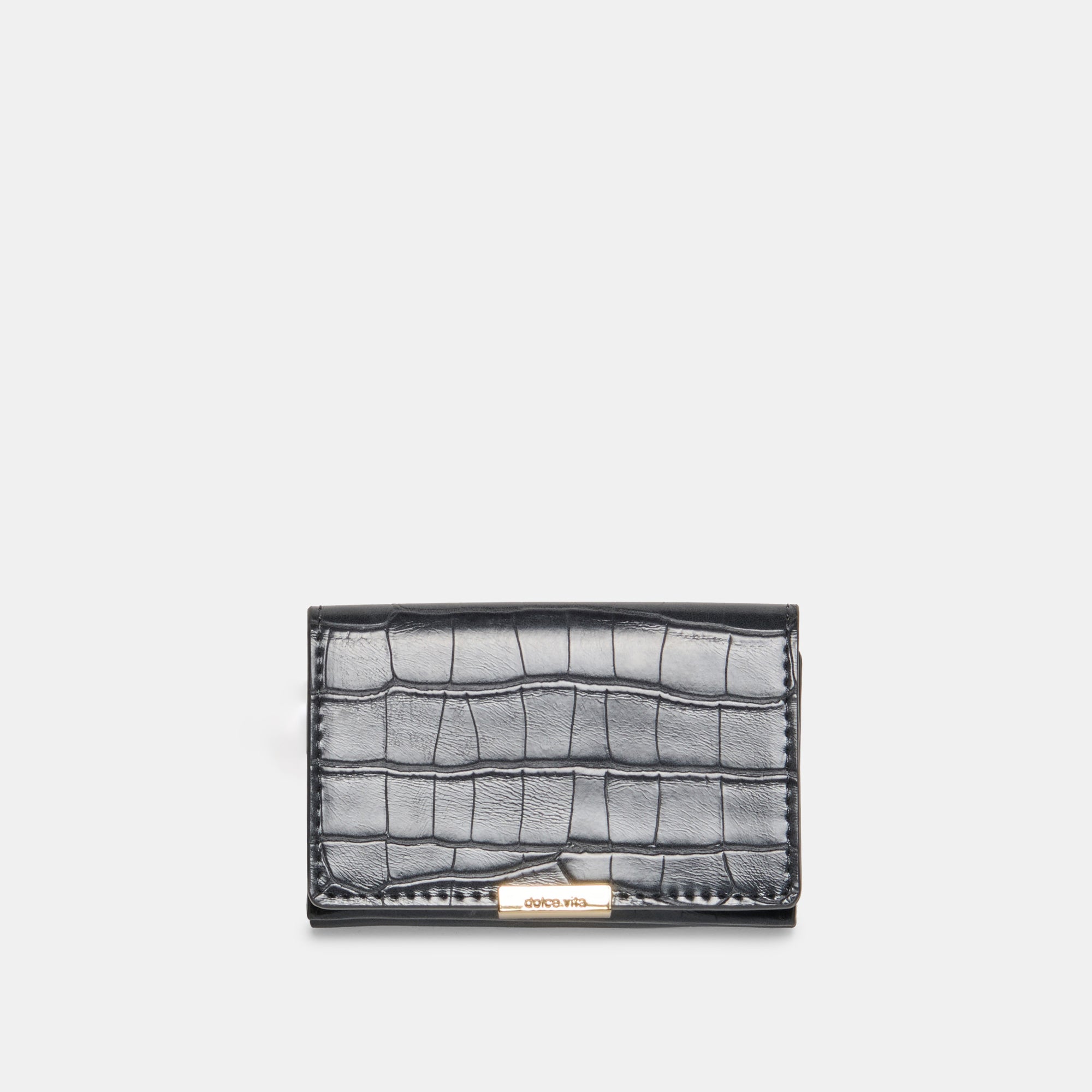Mini Me Wallet Grey Crocodile Embossed Stella - Stylish & Compact Card Holder for Women, Perfect for Everyday Use, Travel, and Gifting