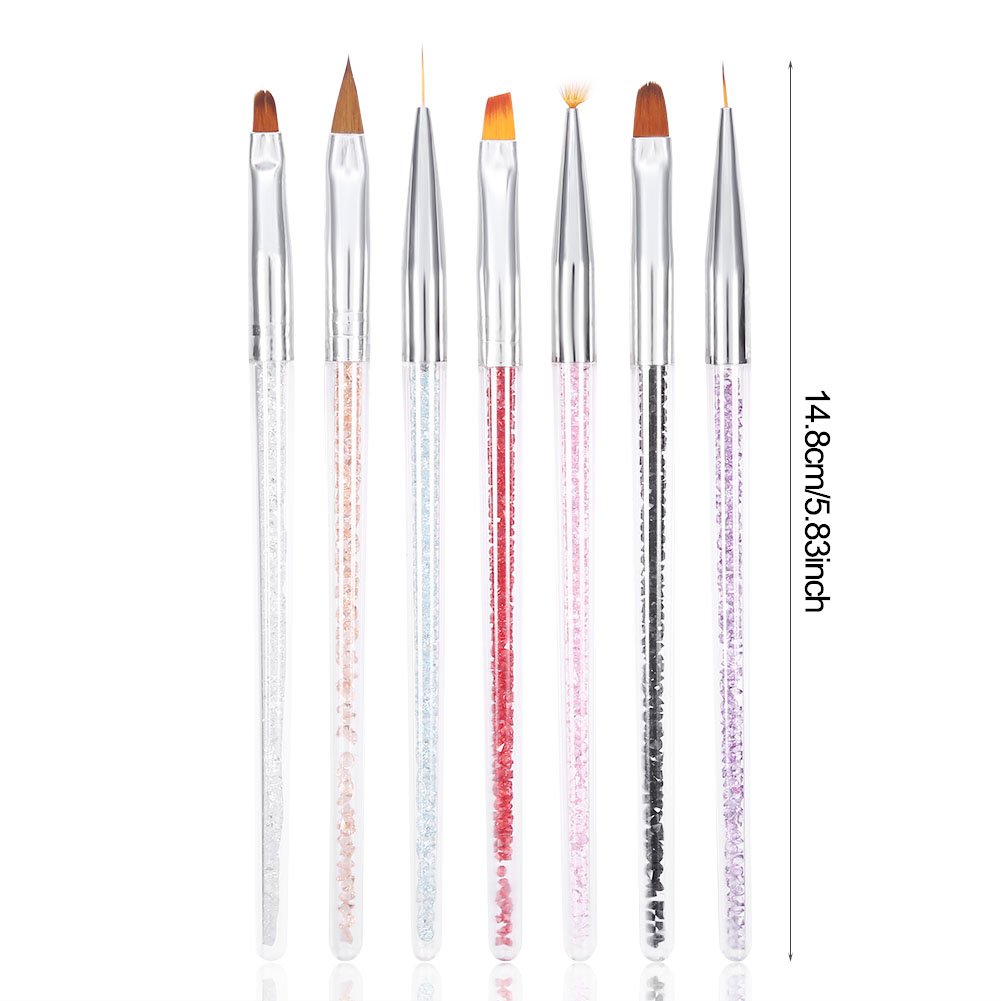 7Pcs Professional Nail Art Brush Set for Gel Polish - Liner, Carving & Flower Drawing Pens - Essential Nail Design Tools for Salon & Home Manicures - Perfect for Acrylic, Gel Extensions & Nail Art Designs
