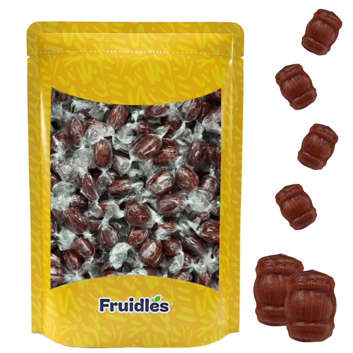The Dreidel Company Root Beer Barrels Hard Candy - 5oz Bag of Individually Wrapped Old Fashioned Candies - Perfect for Parties, Holidays & Nostalgic Treats