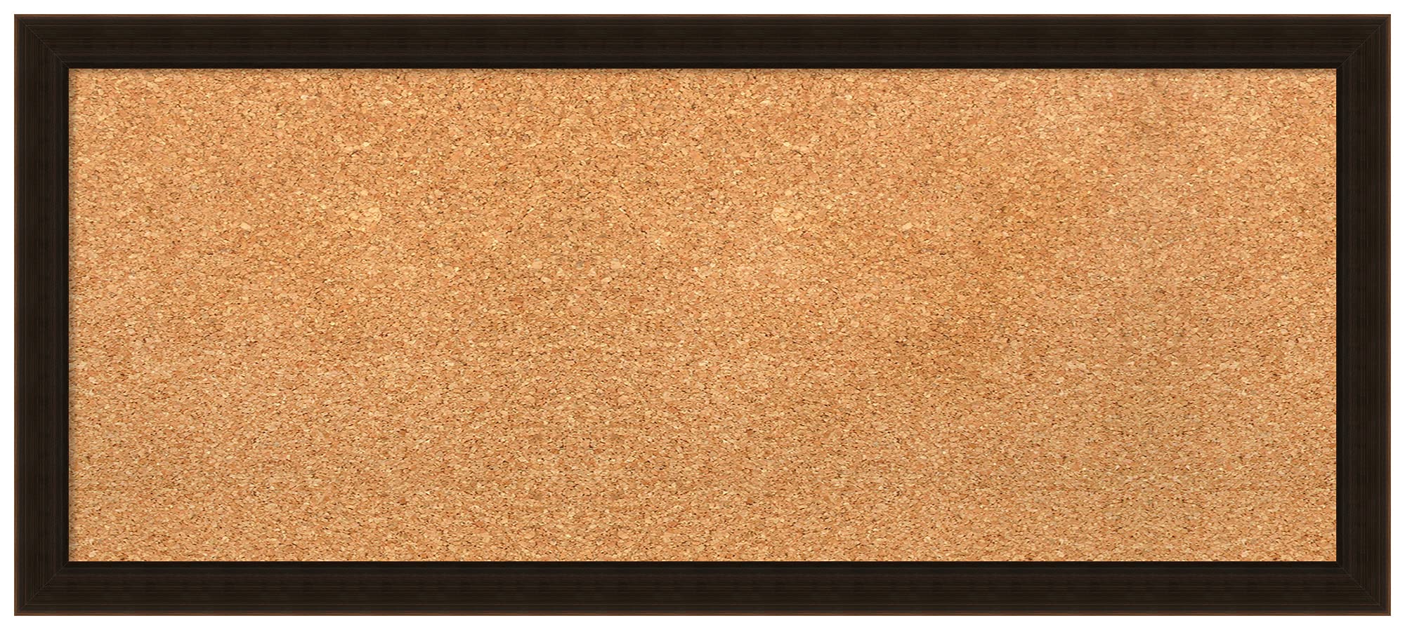 Custom Cork Bulletin Board - 32 x 14 Inches Natural Cork with Espresso Brown Wood Frame - Office Organization, Home Decor, Memo Board for Wall - Various Sizes Available