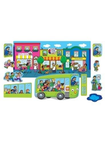 Bilingual Rhymes Flannelboard Set - Wheels On The Bus | English & Spanish Learning Toy for Kids | Perfect for Preschool Storytime & Classroom Activities