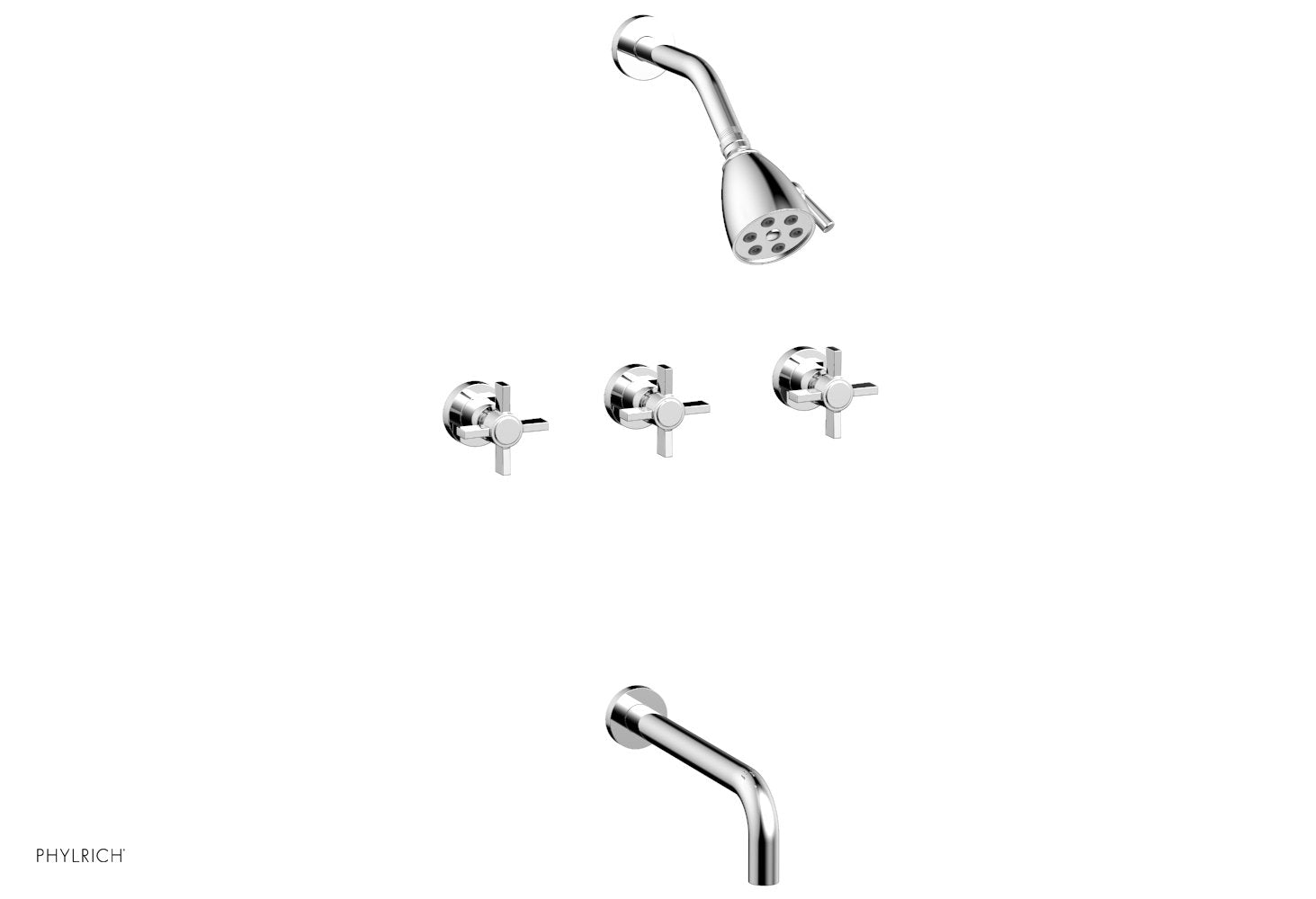 Premium 3-Handle Tub and Shower Faucet Set with 10