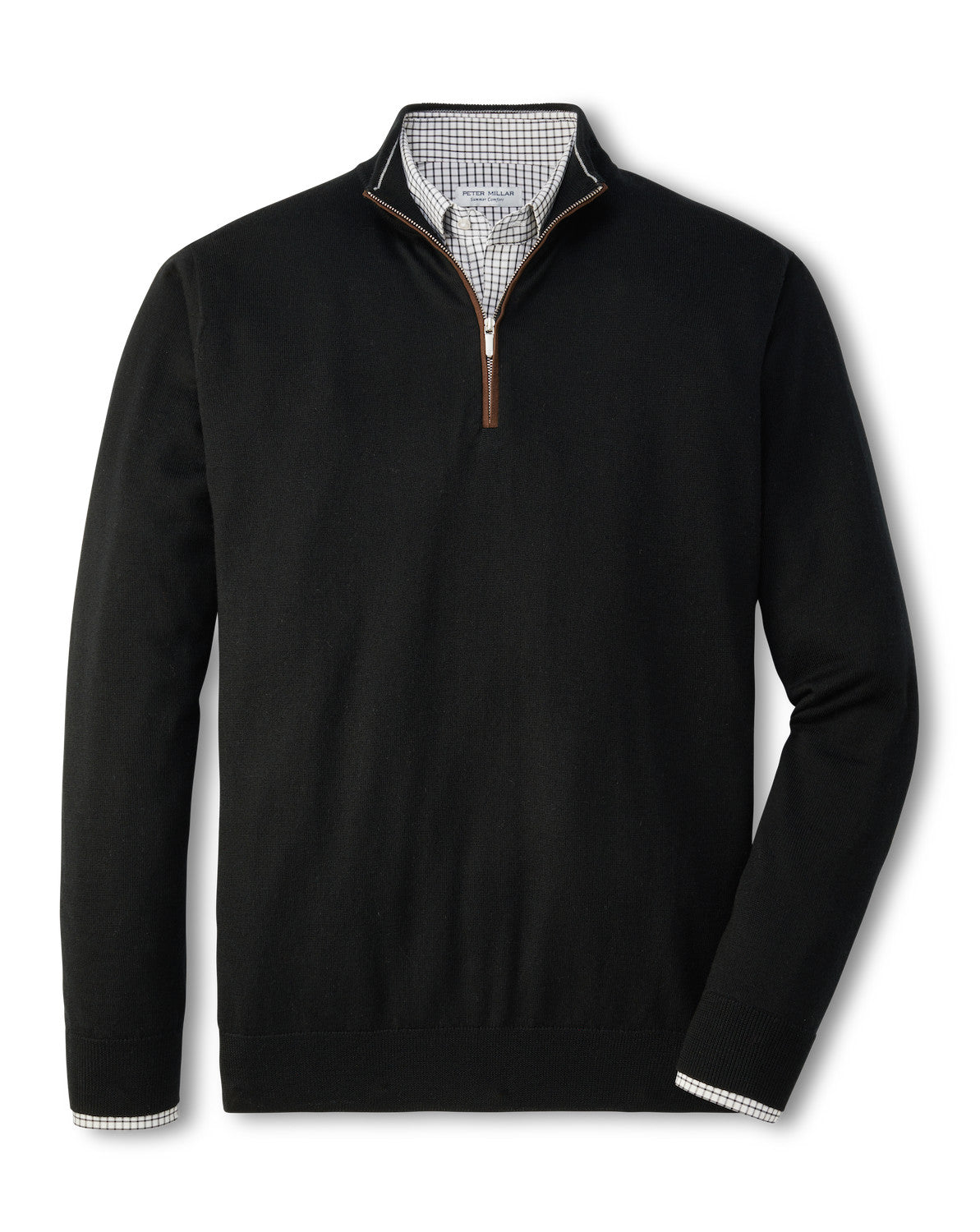 PETER MILLAR SDE TRIM 1/4 ZIP SWEATER - Men's Lightweight Quarter-Zip Pullover for Golf, Travel & Casual Wear