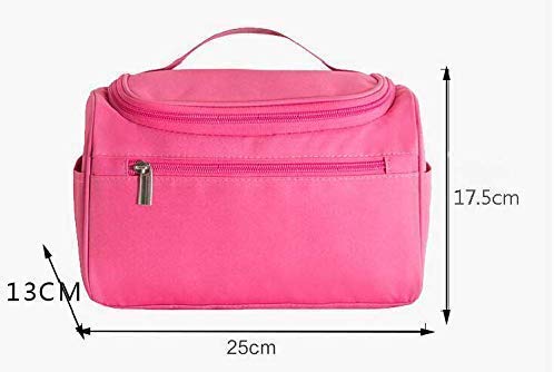 DPISZONE Extra Large Travel Makeup Organizer Bag - Waterproof Cosmetic Case with Hook, Multi-Functional Storage for Women's Grooming Kit & Toiletries (Navy Blue) | Perfect for Air Travel, Vacation & Daily Organization