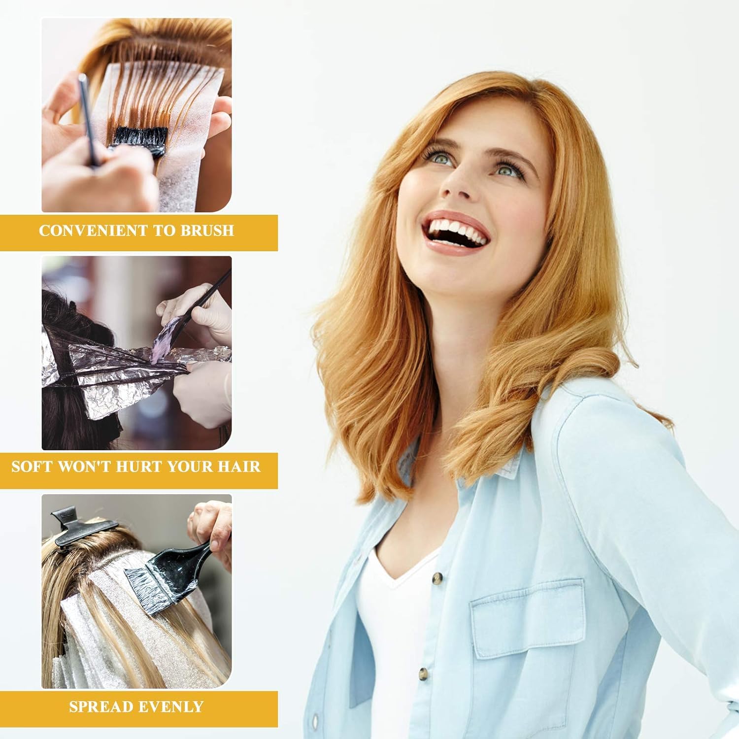 3-Piece Hair Dye Brush Set - Professional Hair Coloring Brushes & Applicator Tools for Salon, Home DIY, Women & Students - Perfect for Balayage, Highlights & Root Touch-Ups