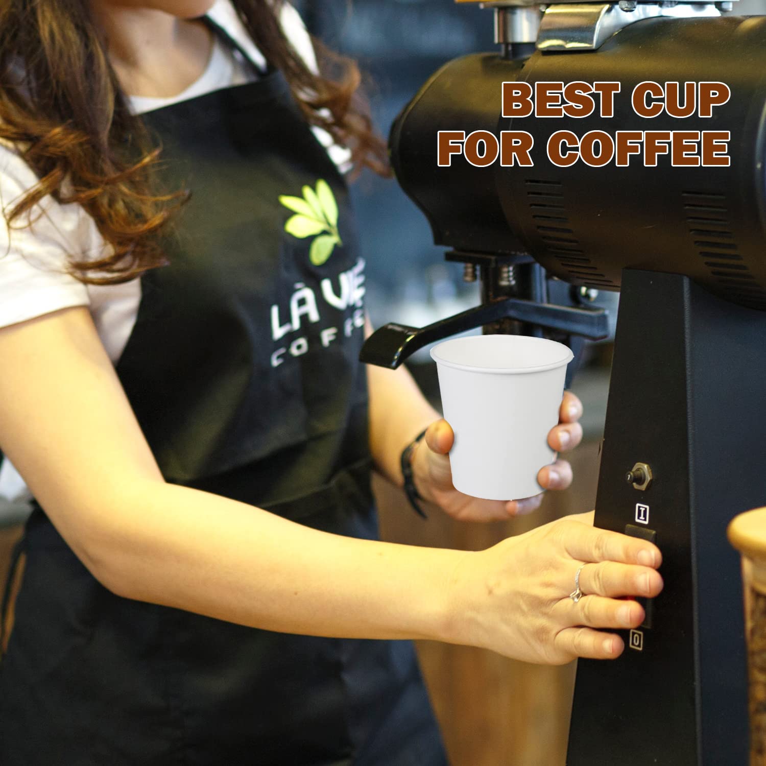 Smygoods 8oz Disposable Coffee Cups with Lids - 100 Pack Bulk Coffee & Tea Cups for Office, Cafes, and Home Use