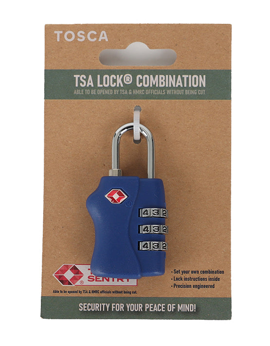 Tosca TCA005 TSA Approved Combination Lock - Blue | Secure Luggage & Travel Bags | Ideal for Airports, Gym Lockers & Backpacks