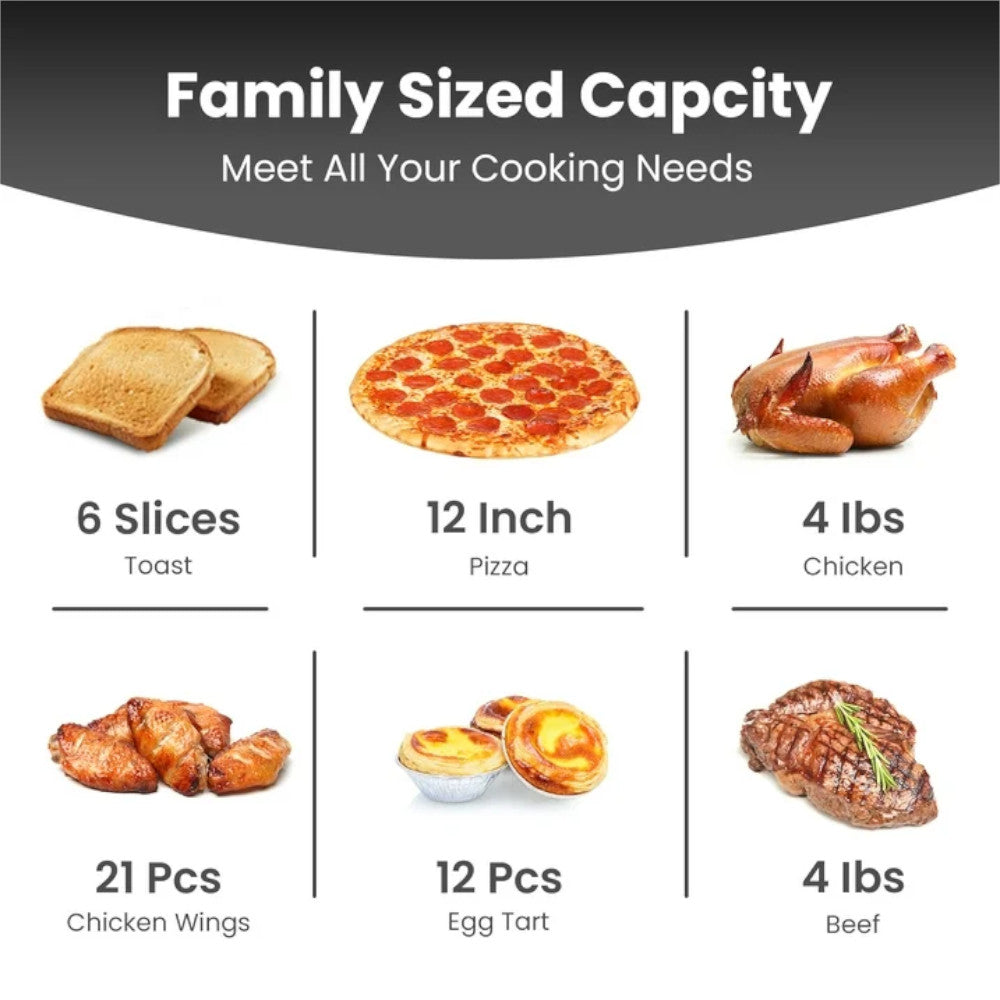 COMFEE CFO SA231 12-in-1 Air Fryer Toaster Oven Combo with 12 Presets, 26QT Capacity - Blemished Packaging (Full Warranty Included) - Perfect for Baking, Roasting & Air Frying in Small Kitchens