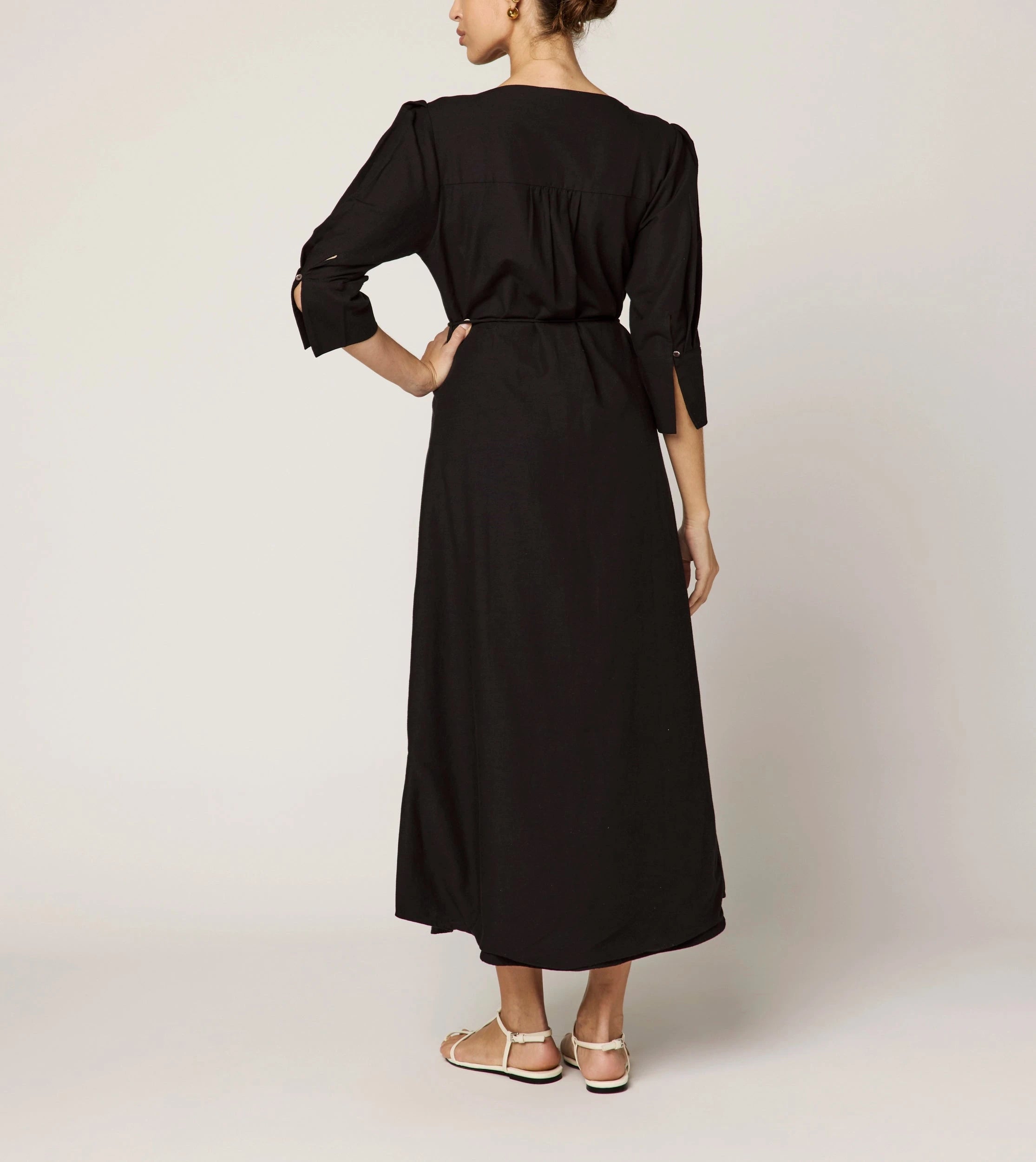 Paria Midi Dress for Women - Elegant Black Flowy Summer Dress | Perfect for Beach Vacation, Date Night & Casual Outings