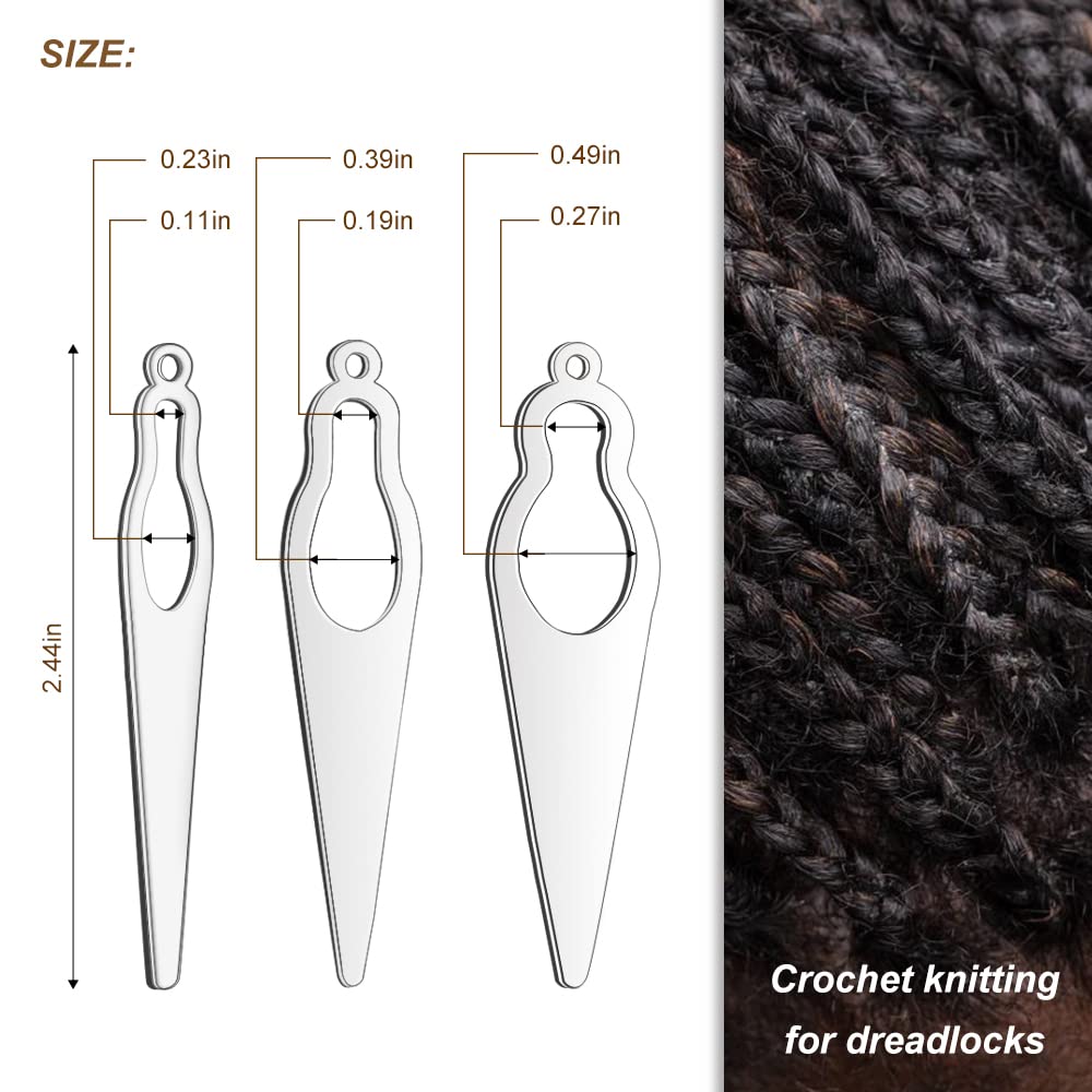5-Piece Dreadlock Tool Kit - Easy Loc Interlocking Needle & Sisterlock Crochet Hook for Hair Tightening - Perfect for DIY Dreadlock Maintenance, Styling & Tightening at Home or Salon