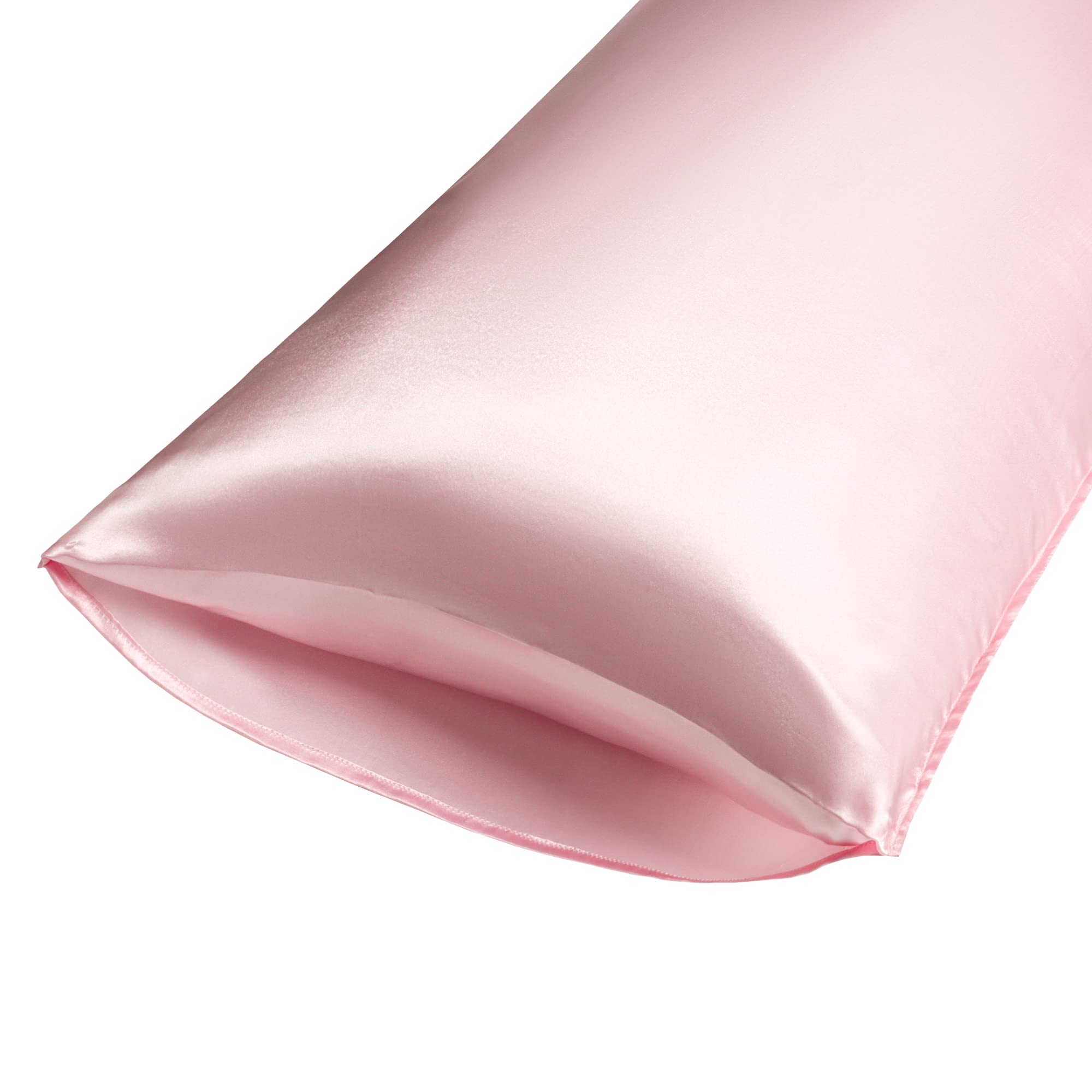 Luxury Satin Silk Pillowcase Set of 2 - Queen Size Soft Silky Pillow Covers for Hair & Skin Care with Envelope Closure (Pink) - Perfect for Beauty Sleep & Bedroom Decor