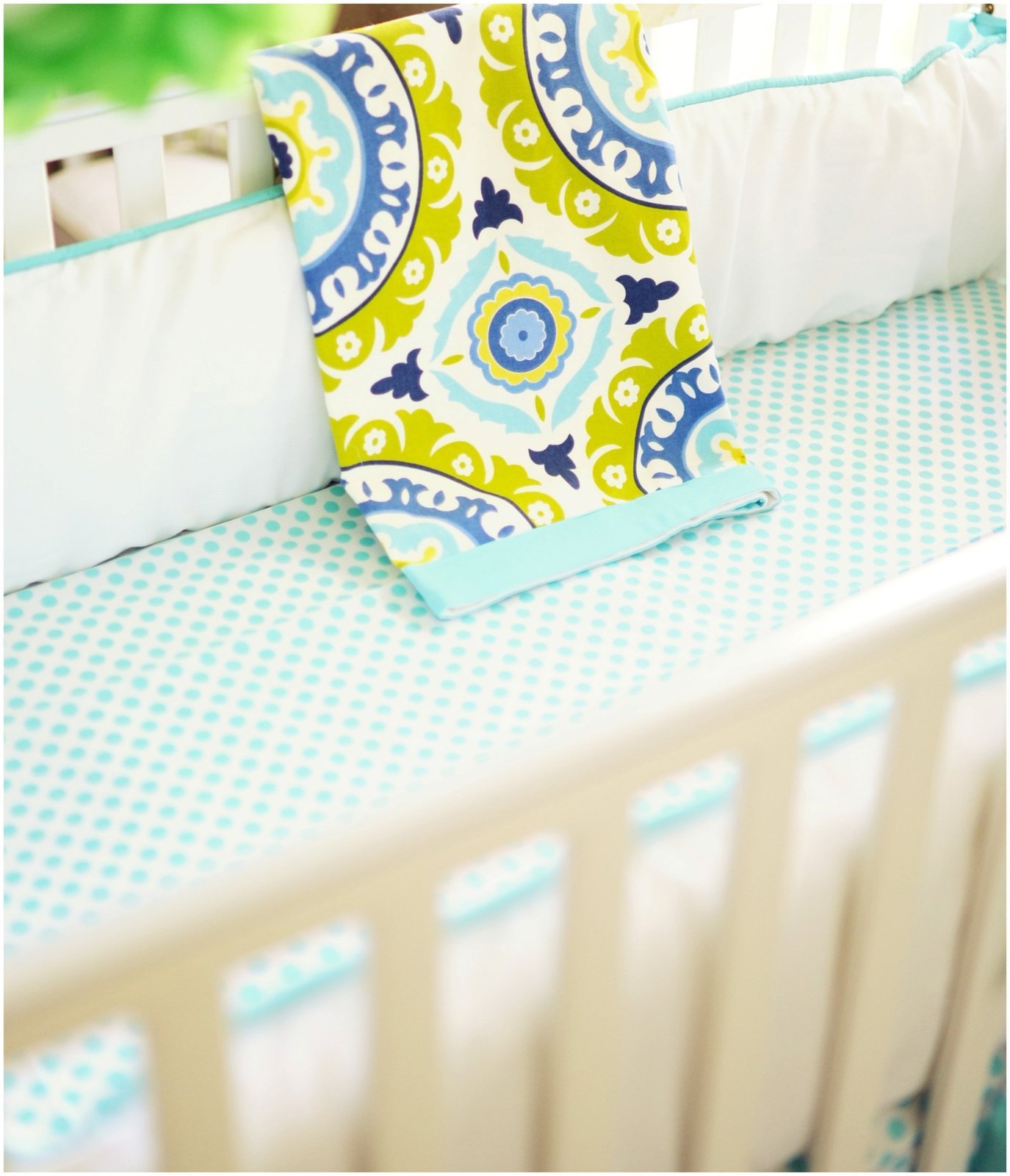Soft Indigo Summer Crib Blanket for Babies - Breathable Aqua Blue Nursery Blanket | Perfect for Swaddling, Stroller & Nursery Decor