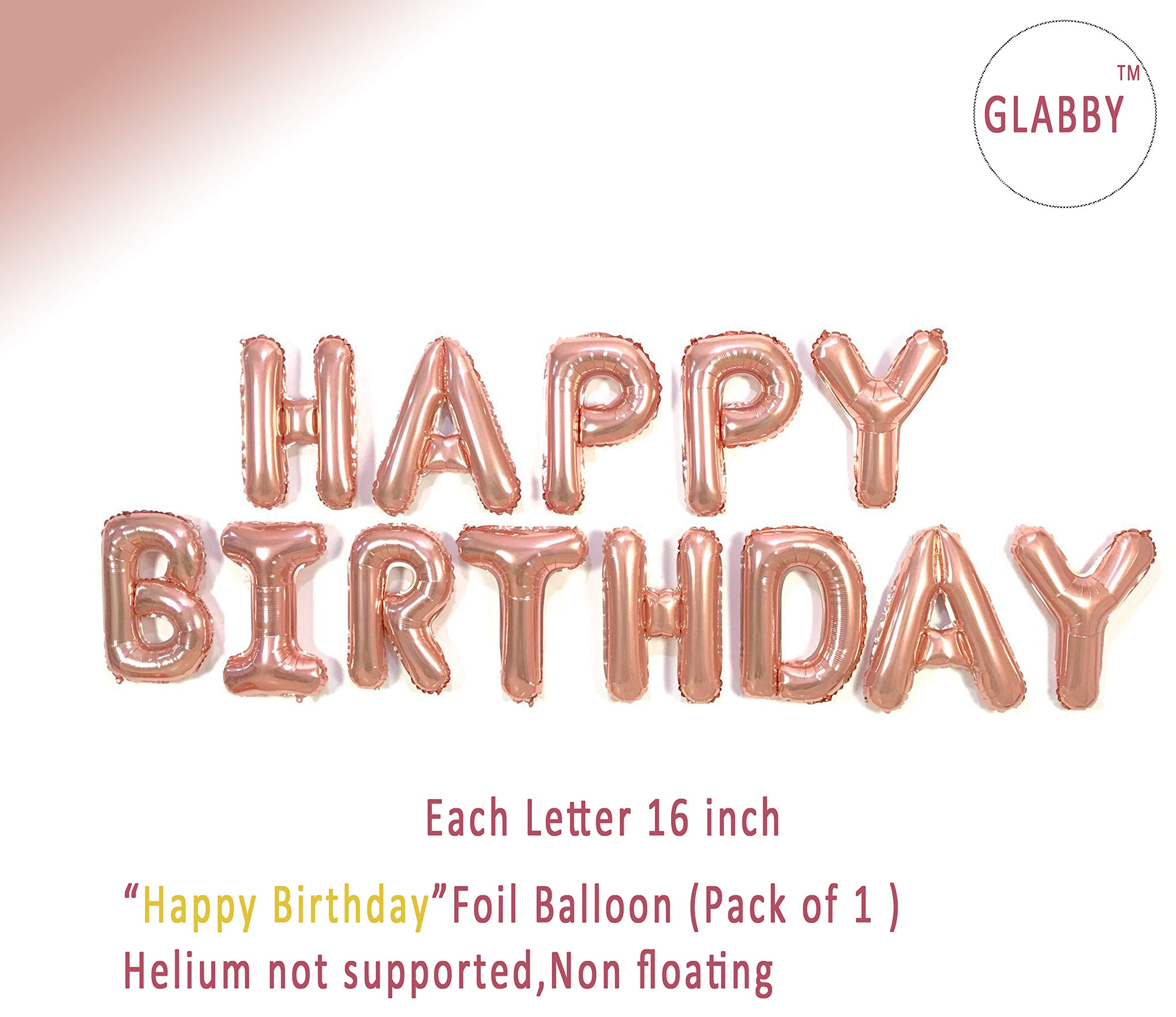 Happy Birthday Balloons for Women - Rose Gold & Burgundy Foil Balloon Letter Banner Kit | Birthday Party Decorations Supplies | Perfect for Birthday Parties, Baby Showers & Anniversary Celebrations