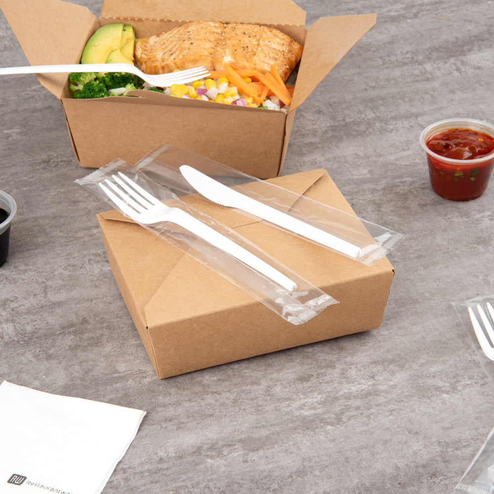 Eco-Friendly White CPLA Plastic Forks - 250 Count, Heat Resistant, Compostable, 6.5 Inch Disposable Cutlery for Parties, Picnics & Catering Events