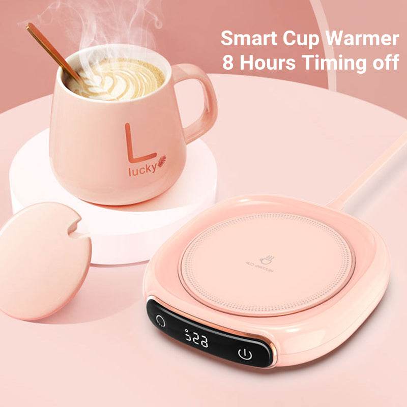 Smart Coffee Mug Warmer with LED Temperature Display - Perfect for Office, Home & Travel Use
