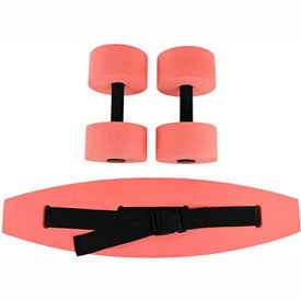 Aquatic Exercise Kit with Jogger Belt & Hand Bars - Medium Size, Red - Perfect for Water Aerobics, Pool Workouts & Hydrotherapy