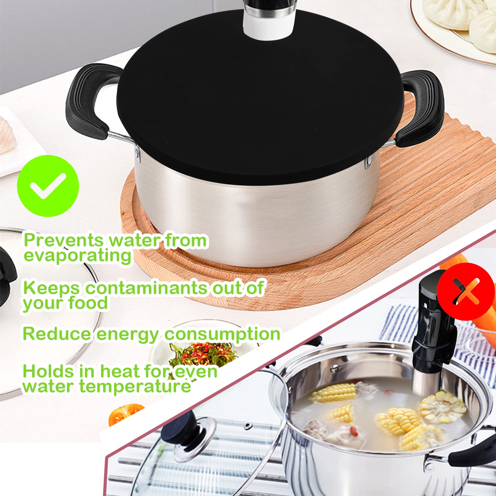 Premium Sous Vide Cooker with Vacuum Lid - Fits 10.5