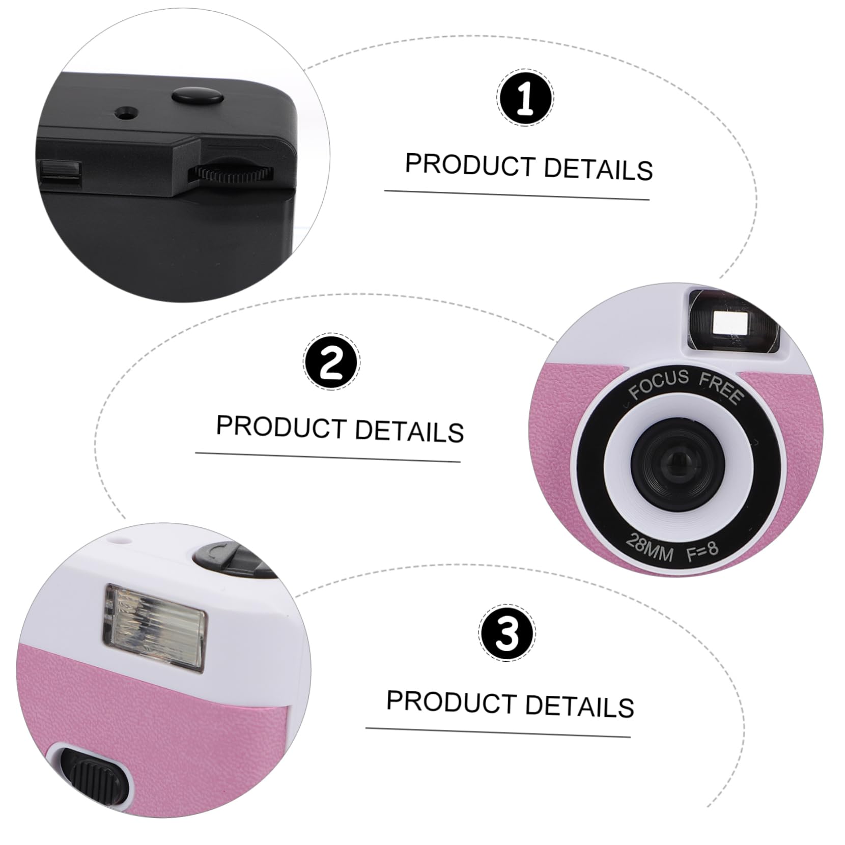 OSALADI 4 Pack Retro Film Camera Set - Vintage Mini Travel Camera with Built-in Flash, Reusable Plastic Film Camera (White) - Perfect for Travel Photography, Street Shots & Vintage Style Photography