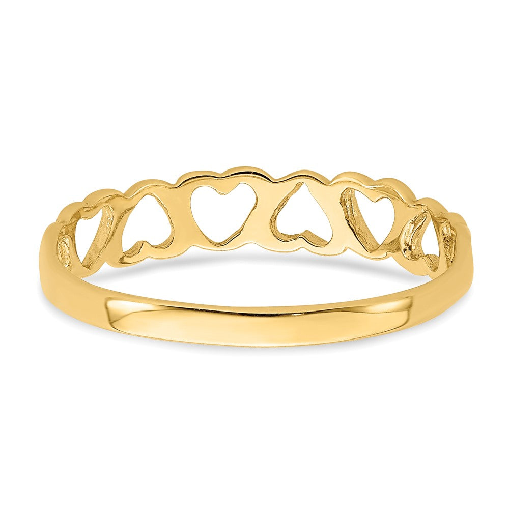 Gold Band Hearts Ring Model K3900 - Elegant & Romantic Jewelry for Women | Perfect for Valentine's Day, Anniversary & Wedding Gifts