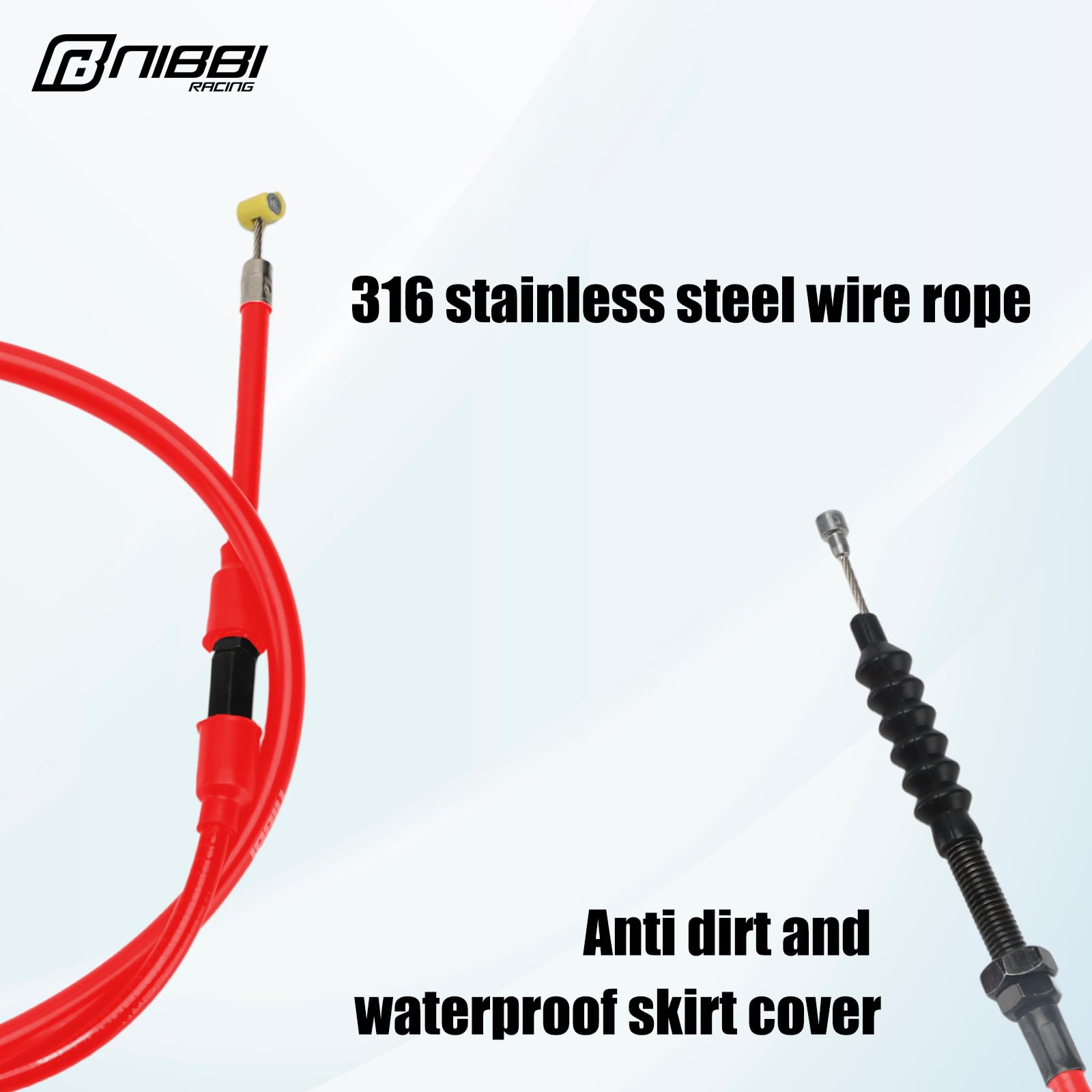 NIBBI Replacement Clutch Cable for Dirt Bike, Mini Bike, Pit Bike - Compatible with NC Engine 110CC 125CC 200CC 250CC Motorcycles (Red) | Perfect for Off-Road Racing, Trail Riding & Motorcross Maintenance