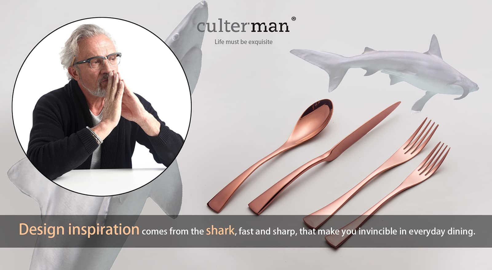 20-Piece Rose Gold Flatware Set - Stainless Steel Cutlery with Modern Unique Design - Knives, Forks & Spoons for Home & Kitchen - Elegant Dinnerware for Parties, Weddings & Daily Dining
