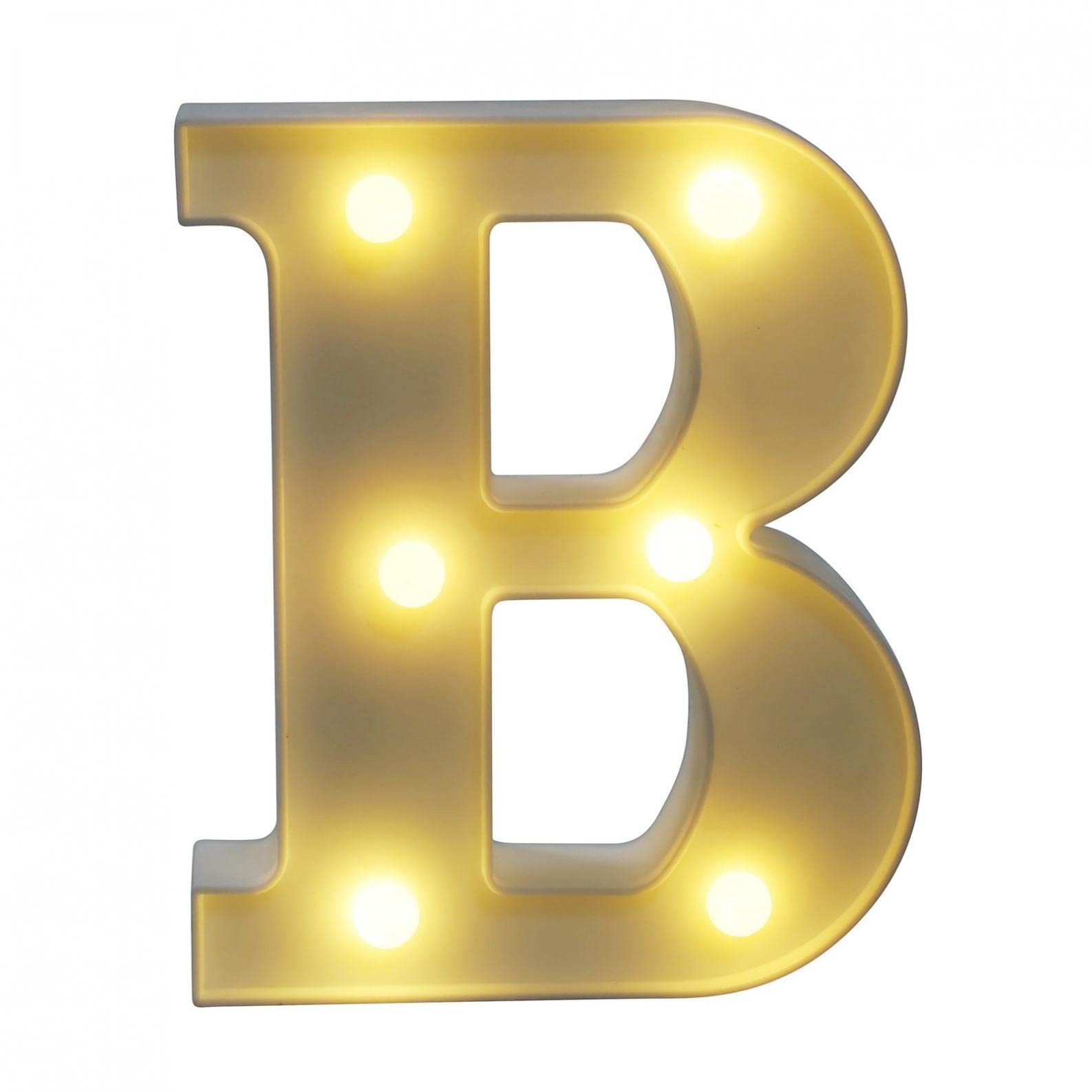 4 Inch LED Marquee Letter Lights Sign - 26 Alphabet & 0-9 Number Light Up Neon Signs (1 Piece) | Battery Operated Night Lights for Home Decor, Party, Wedding, Birthday DIY Decoration | Perfect for Bedroom Wall Art, Bar Signage & Photo Booth Backdrops