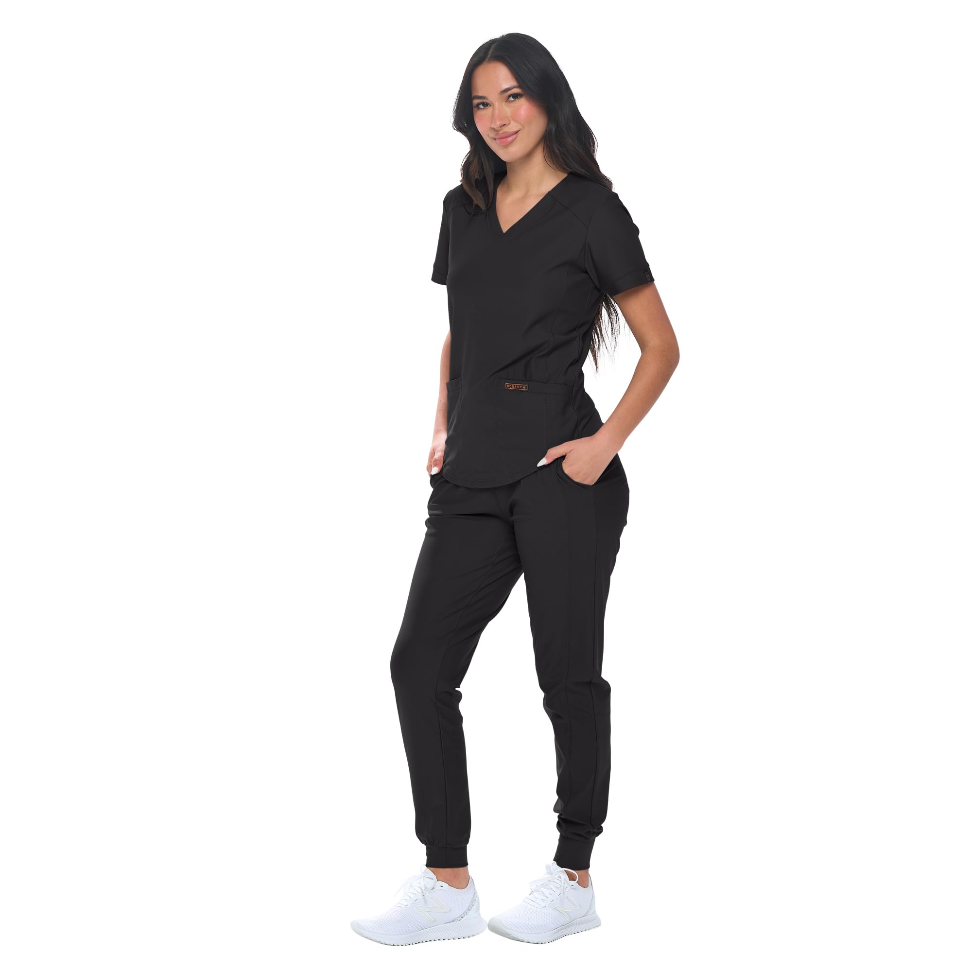Monarch Uniforms Women's Jogger Scrub Set - Extreme Stretch Medical Scrubs for Nurses & Healthcare Professionals - Comfortable Workwear for Long Shifts & Hospital Duty