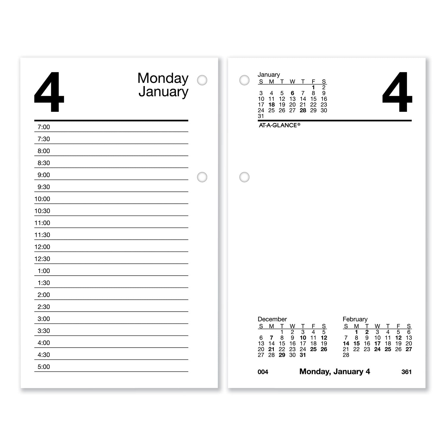 AT A GLANCE® 2025 Recycled Desk Calendar Refill - 3.5
