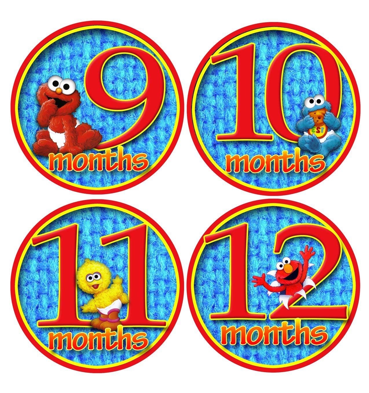 1-12 Month Baby Milestone Stickers - Adorable Sesame Street Elmo Design for Monthly Photos | Perfect Baby Shower Gift & Newborn Photo Props