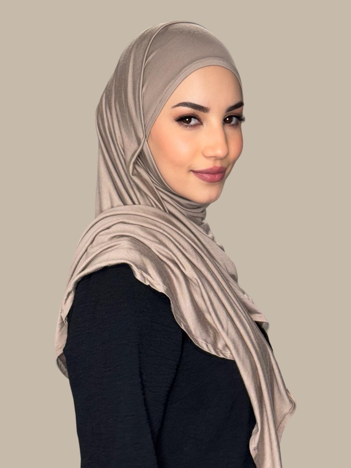 Premium Pre-Sewn Jersey Hijab Scarf - Soft & Breathable Muslim Headscarf for Women - Perfect for Daily Wear, Work, and Prayer