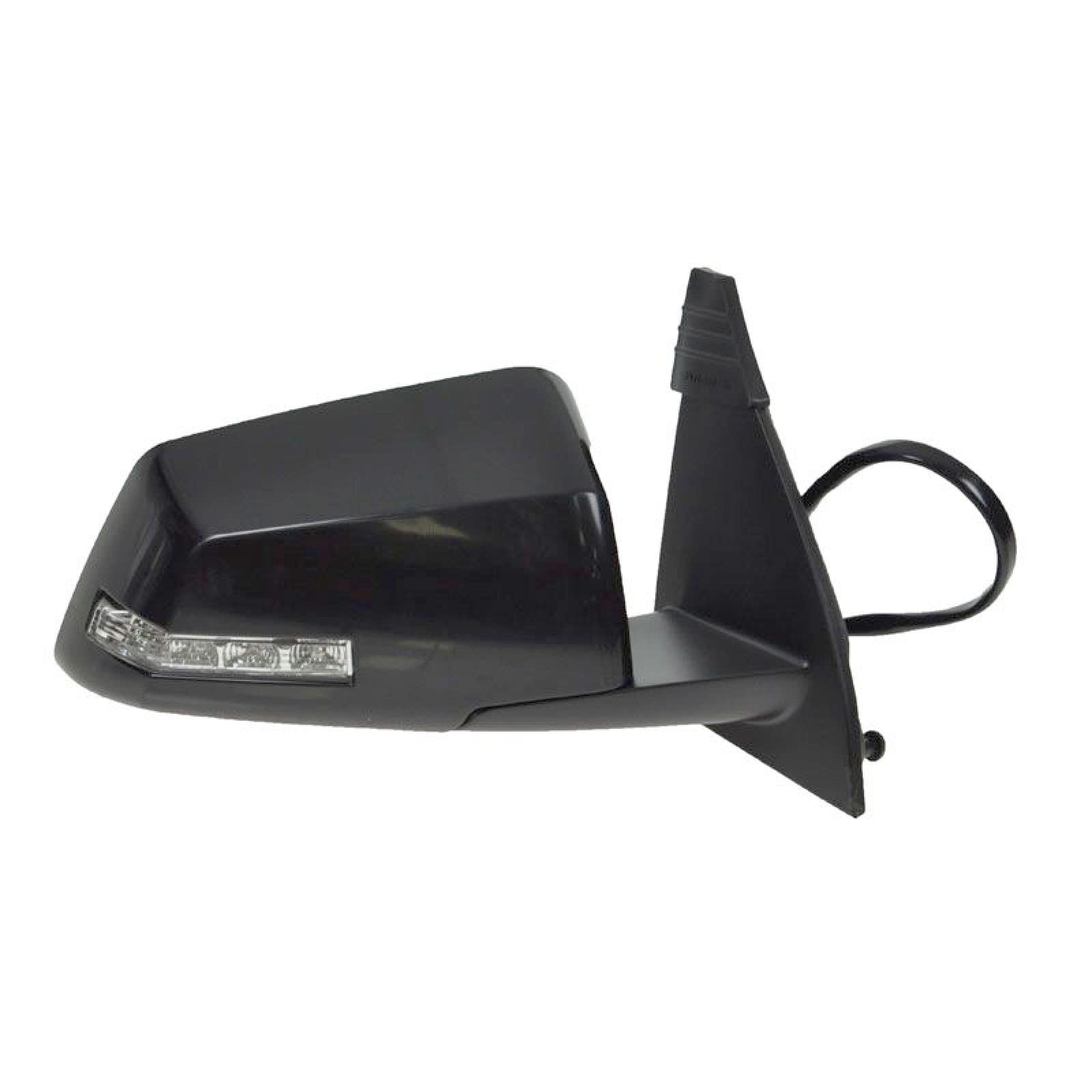 TRQ Right Side Power Heated Folding Mirror with Spotter Glass Compatible with 2009-2012 Chevrolet Traverse GMC Acadia Buick Enclave - Replacement for GM1321384 - Perfect for Winter Driving & Enhanced Safety