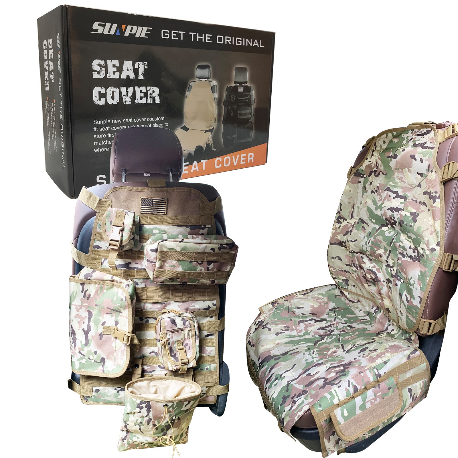Premium Car Seat Cover Organizer for Jeep Cherokee, CJ, YJ, Rubicon, Ridgeline, Toyota, Chevy - Multi-Compartment Storage Pockets (1PC) - Perfect for Road Trips, Camping & Daily Commute