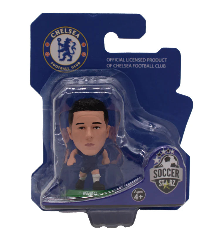 Official Chelsea FC Enzo Fernandez SoccerStarz Figurine - Collectible Player Statue for Fans & Gift for Soccer Lovers - Perfect for Display, Gifting & Game Day Decor