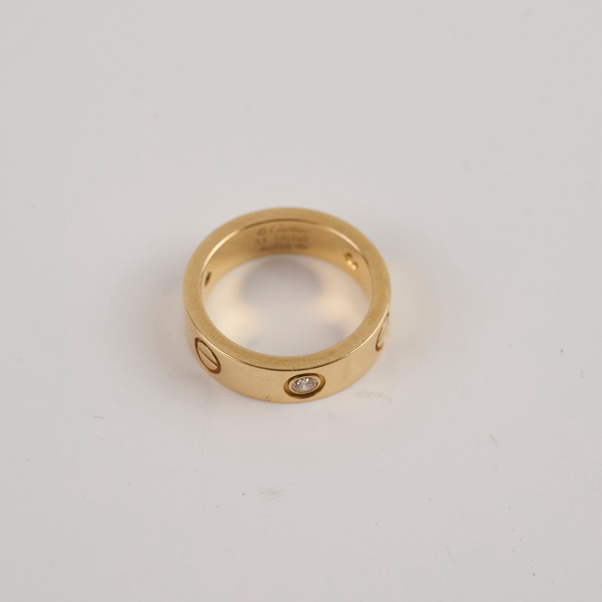 Cartier Love Ring Classic 18K Yellow Gold with 3 Diamonds - Size 53 (US 6.25) - Luxury Wedding Band, Anniversary Gift for Her, Perfect for Engagements & Special Occasions