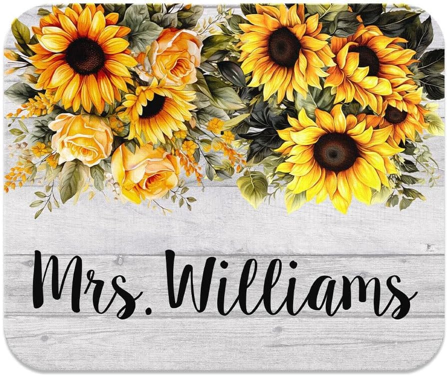 Customize Text - Rectangle (Vintage Sunflowers)