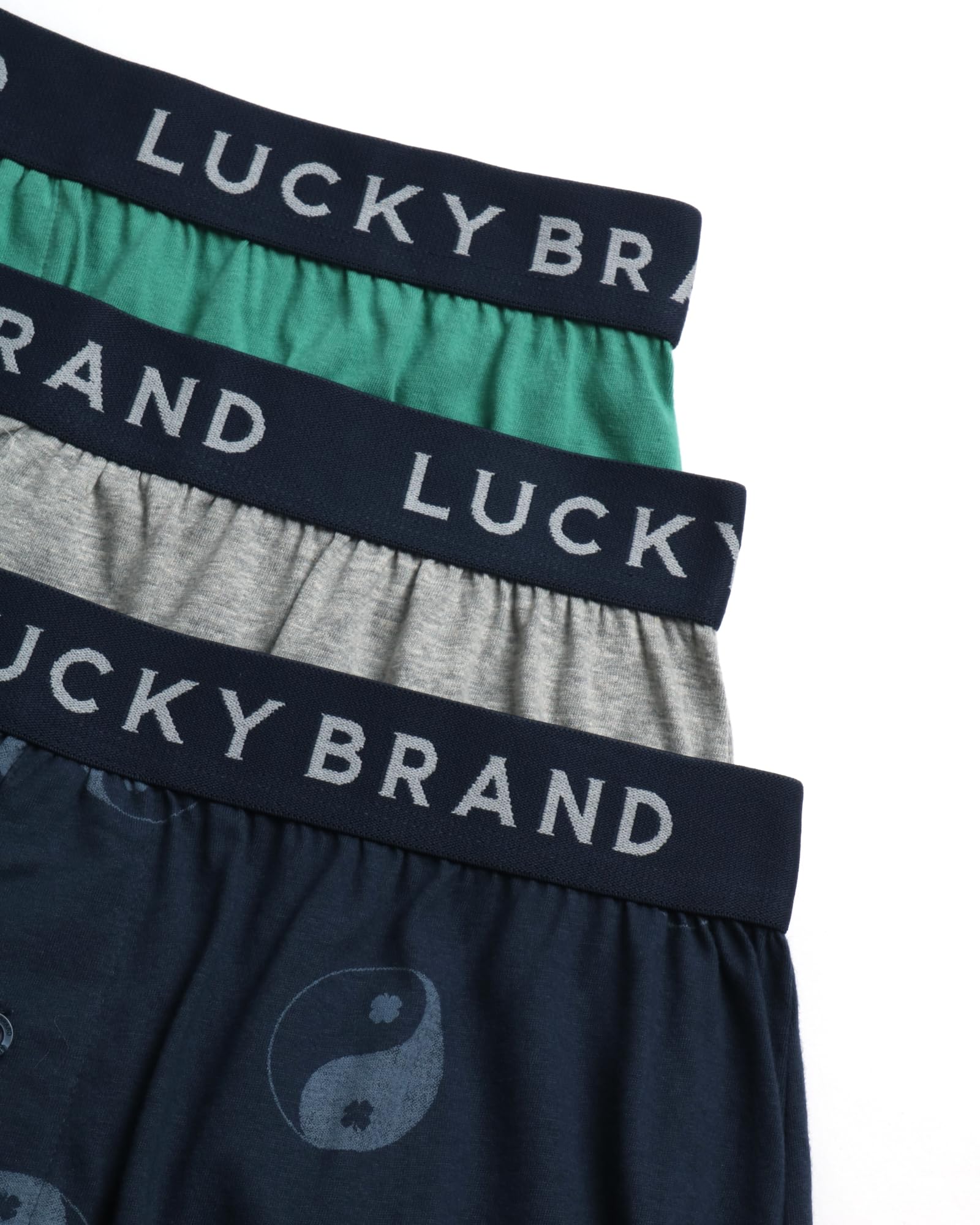Lucky Brand Men's Boxer Shorts 3-Pack - Soft Knit Cotton Underwear with Functional Fly - Breathable & Comfortable Boxer Briefs for Men (S-XXL) - Perfect for Everyday Wear, Workout & Lounge