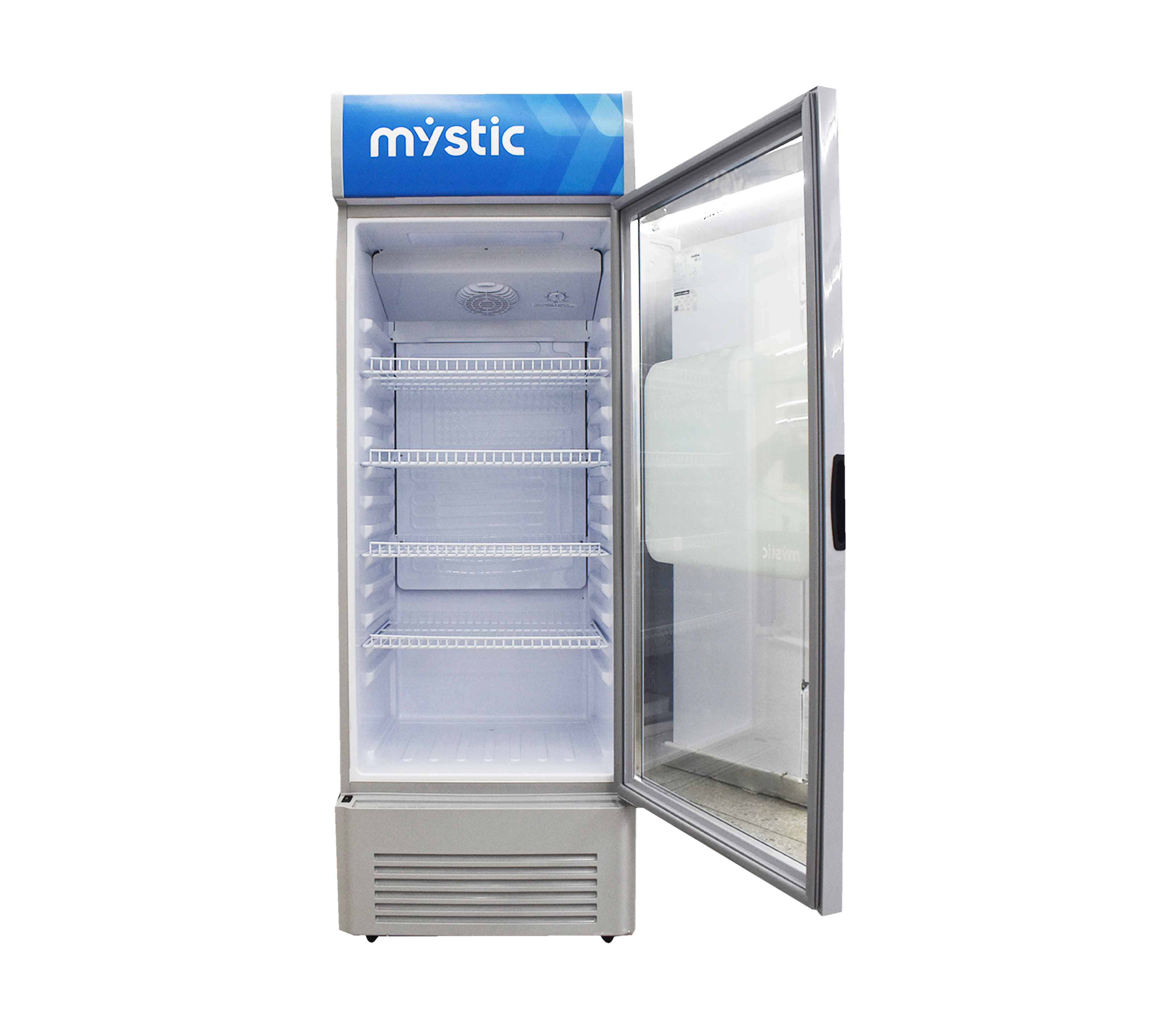 Mystic 300L Vertical Display Cooler - Commercial Refrigerator for Restaurants, Bars, and Grocery Stores - Energy Efficient Glass Door Freezer with LED Lighting
