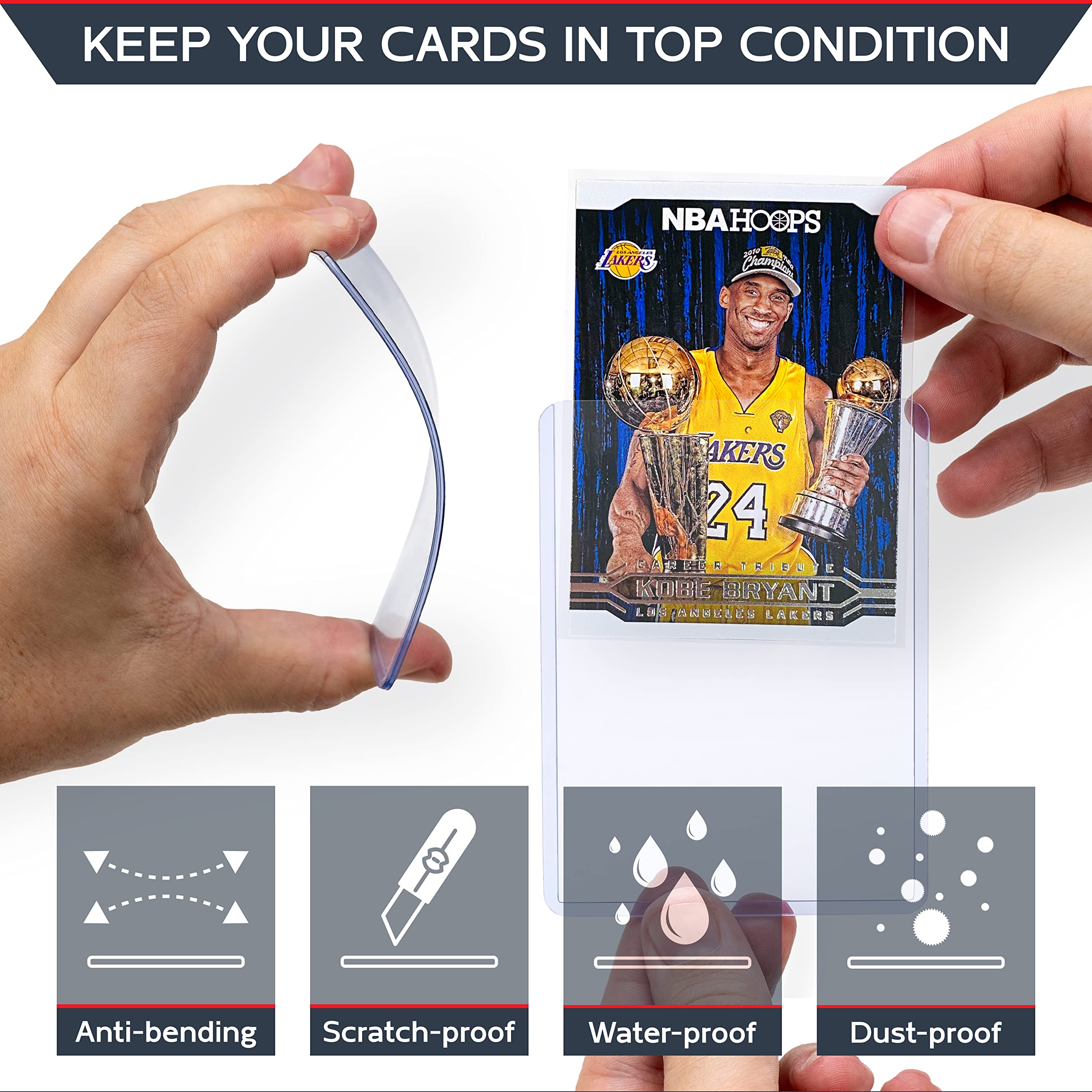 Premium 3x4 Top Loaders for Trading Cards - 35pt Durable Hard Plastic Card Protectors for Sports, Baseball & Football Cards (28 pcs + 28 Penny Sleeves, Clear) - Perfect for Collectors, Grading & Display