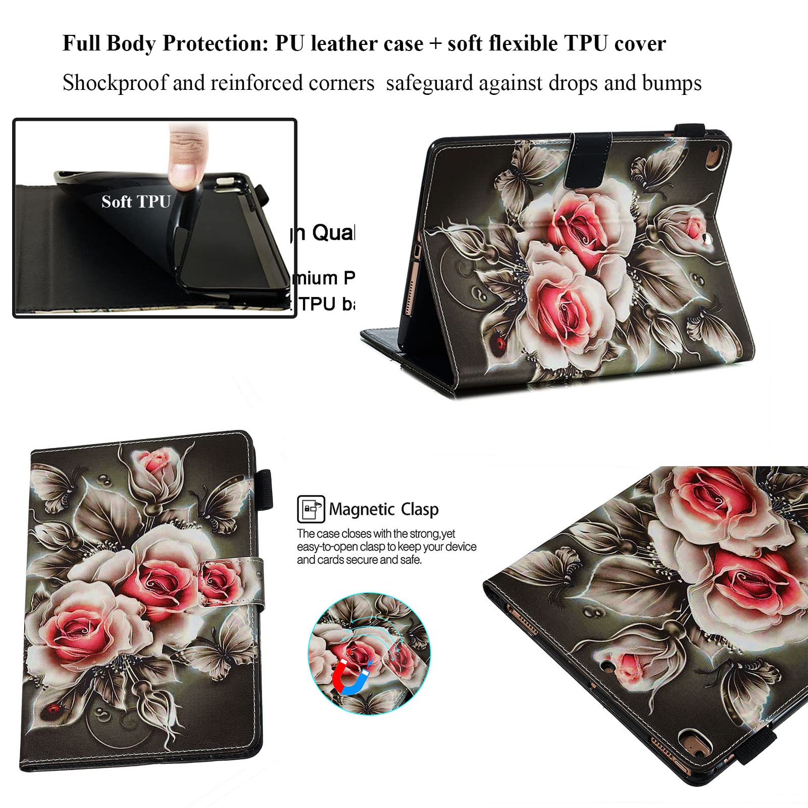 Premium PU Leather Smart Case for iPad 6th/5th Gen 9.7
