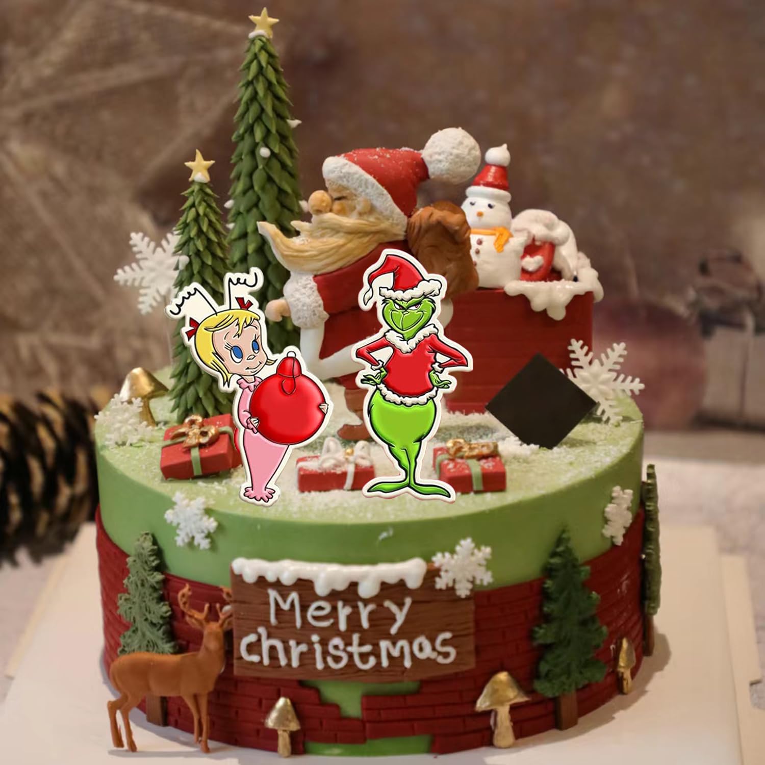 Funny Cartoon Character Silicone Fondant Molds Set of 2 - Christmas Tree & Holiday Cake Decorating Tools for Cupcake Toppers, Polymer Clay, and Gum Paste - Perfect for DIY Christmas Cookies, Holiday Baking, and Festive Party Desserts