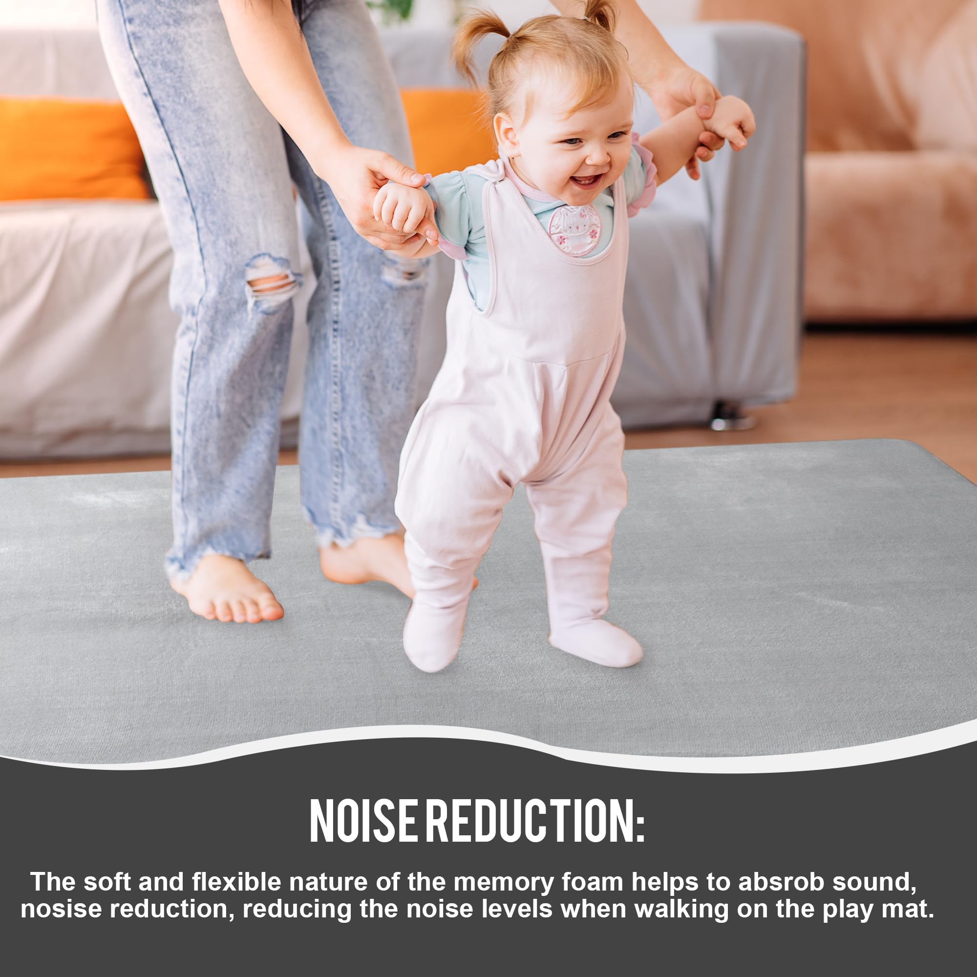 HOMBYS 50x50 Inch Thick Memory Foam Play Mat for Babies - 0.8