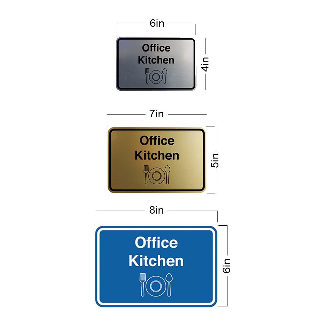 Classic Framed Office Kitchen Sign in Brushed Gold - Large Wall Decor for Home, Office & Restaurant