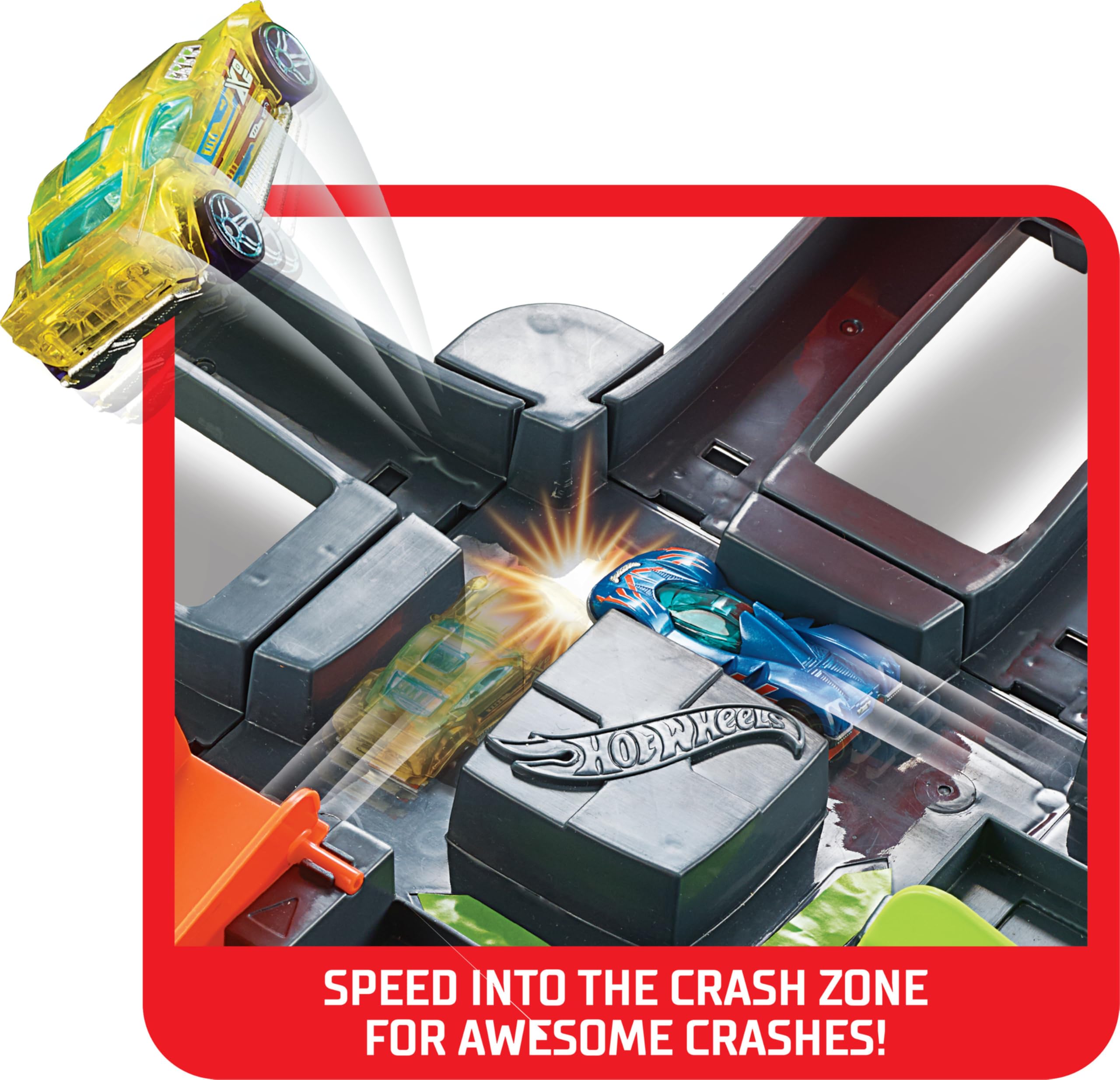 Hot Wheels Colossal Crash Track Set - Aerial Stunt Playset for Toy Cars, Gift for Boys & Girls Ages 5+ (Mattel GWT41) - Perfect for Indoor Racing, Birthday Gifts & Action-Packed Playtime