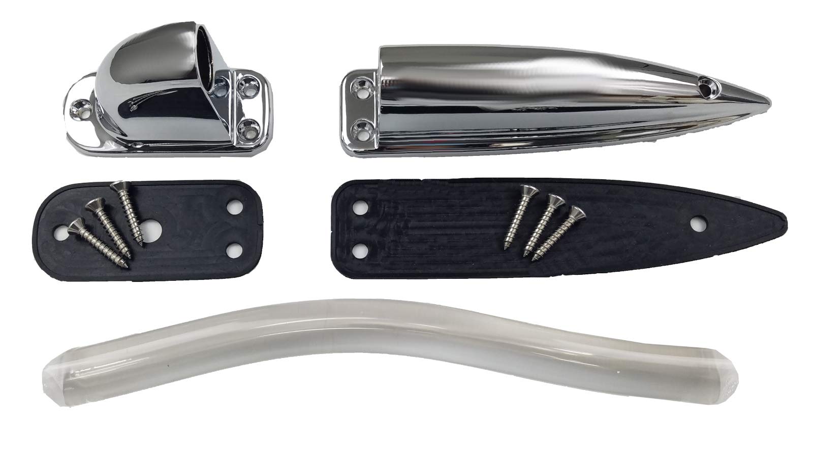 Class A Customs LED Lighted RV Grab Handle - Curved Clear Bar with Chrome Ends & Red Light - Perfect for RV, Camper, and Travel Trailer Safety & Night Visibility