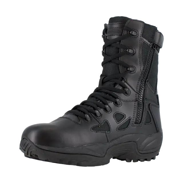 Rapid Response RB 8 Inch Soft Toe Waterproof Tactical Boots with Side Zip - Lightweight Military & Work Boots for Outdoor, Hiking, Security & Law Enforcement
