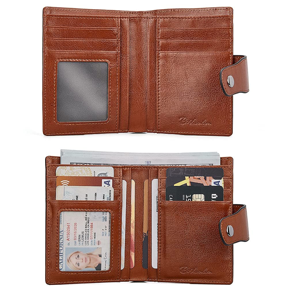 BOSTANTEN Genuine Leather Laptop Briefcase for Women with Matching Wallet - Professional Business Bag for Work, Office, and Travel