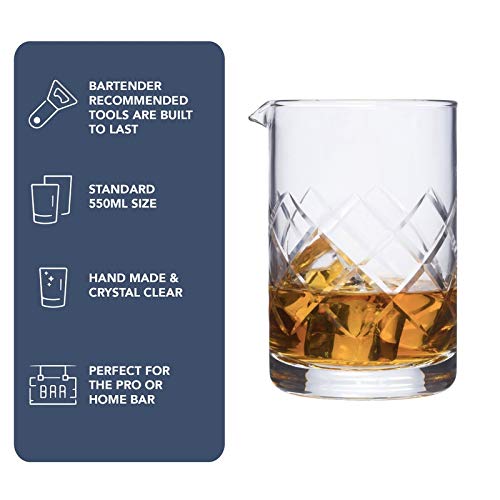 Premium Cocktail Kit with Heavyweight Bar Spoons (Set of 2) & Diamond Cut Mixing Glass - Professional Bartender Tools for Home Bars, Cocktail Parties & Mixology Enthusiasts