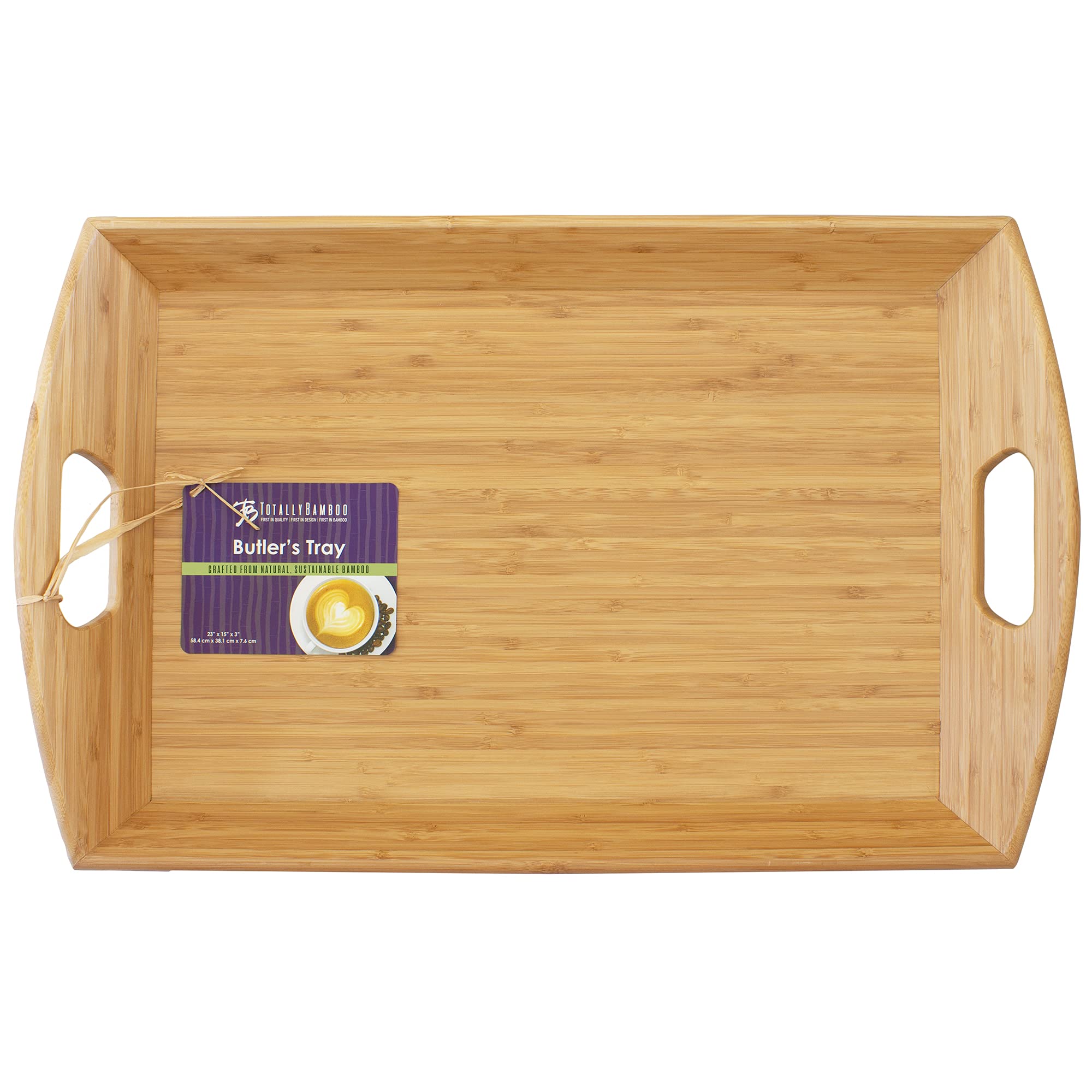 Totally Bamboo Butler's Serving Tray with Handles - 23