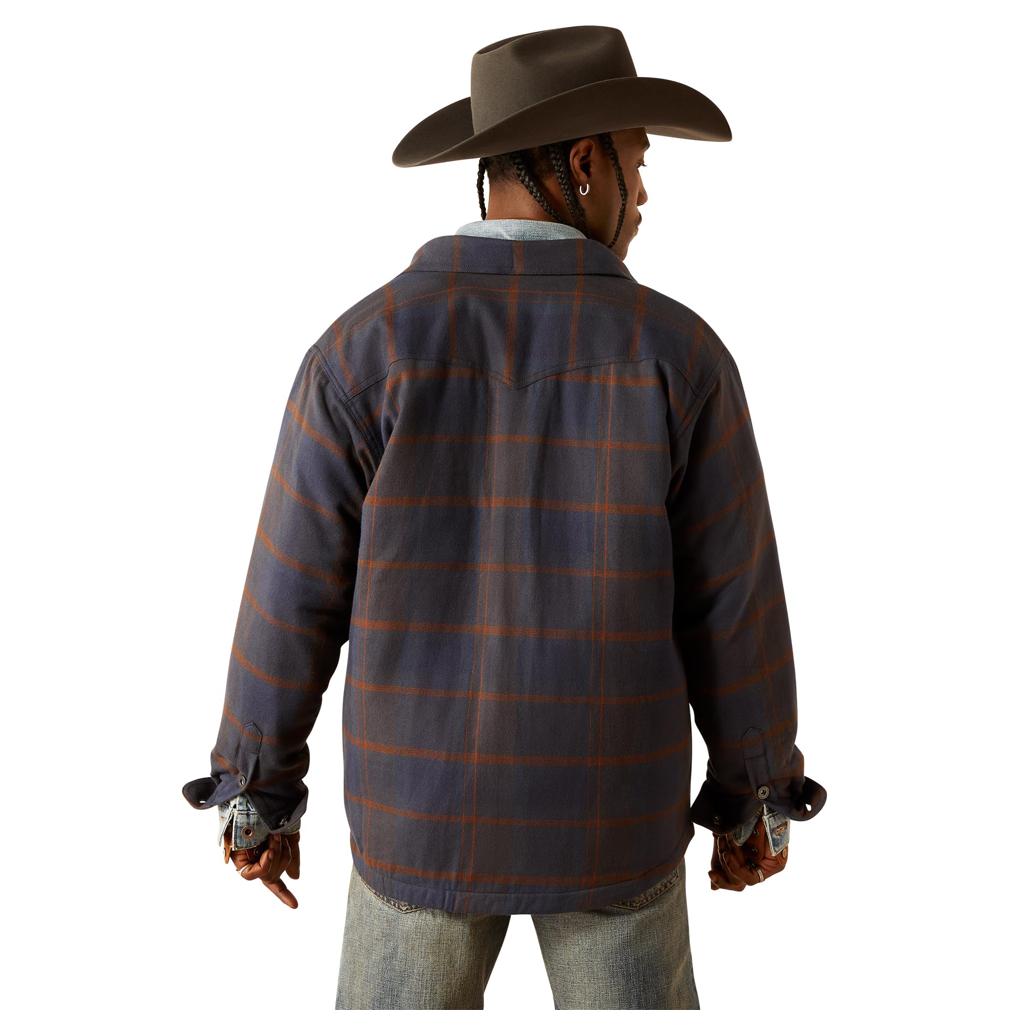 Ariat Men's Yellowstone Midnight Fair Quilted Shirt Jacket - Western Style Flannel Shirt with Quilted Lining for Outdoor Work, Hunting & Casual Wear