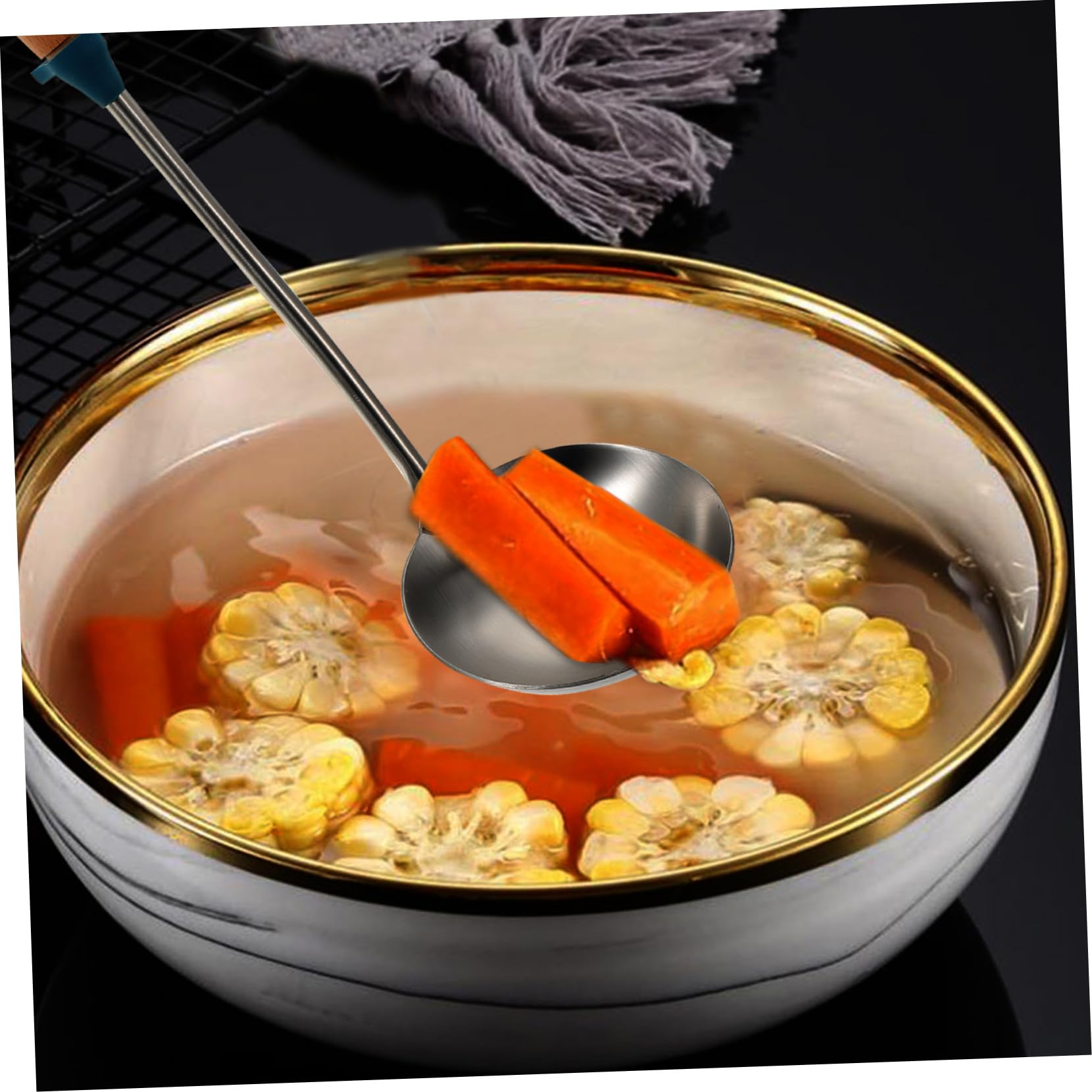 Premium Stainless Steel Spatula with Wooden Handle - Durable Kitchen Utensil for Cooking, Flipping & Serving - Ideal for Non-Stick Pans, Grilling, Baking & Soup Scooping
